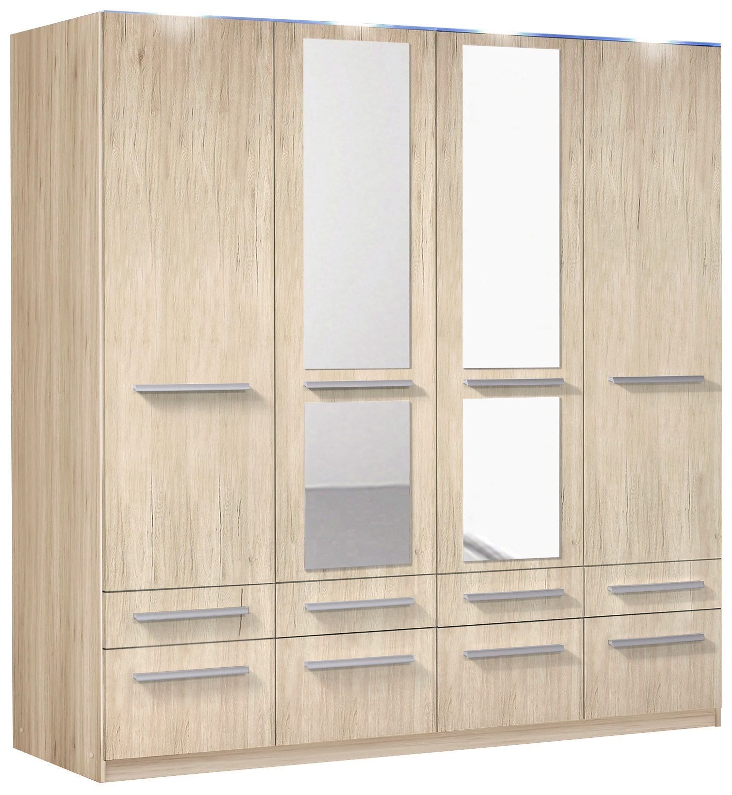 priess Kleiderschrank »Schrank Garderobe Wäscheschrank Barcelona in 5 Breiten«, viel Stauraum, geräumige Schubkästen, mit Spiegel, MADE IN GERMANY
