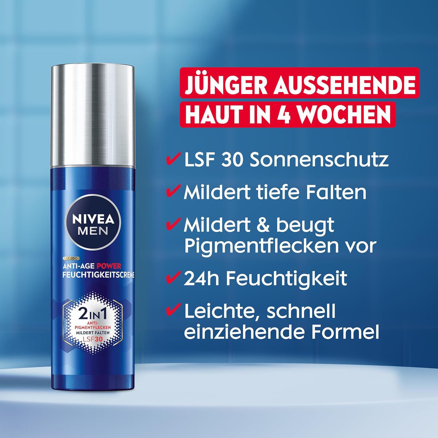 Nivea Men Tagescreme »Anti-Age 2in1 Power Feuchtigkeitscreme LSF30«