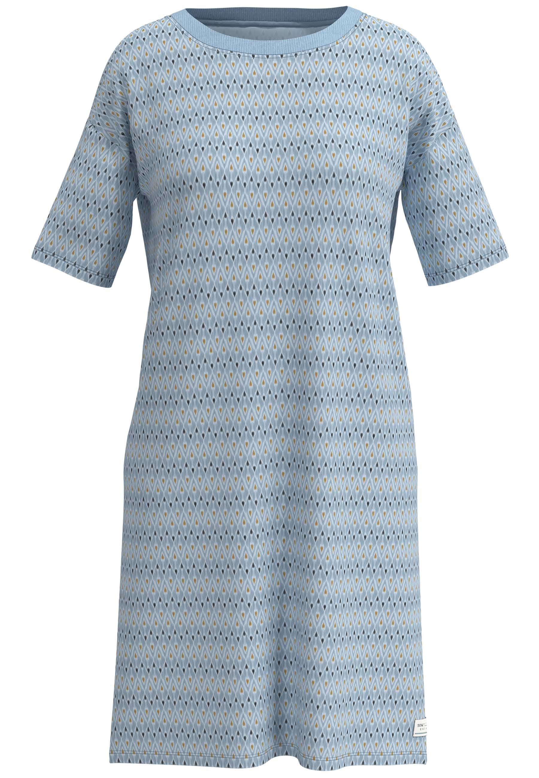 TOM TAILOR Nachthemd Halbarm, knielang, Rundhalsausschnitt, Baumwollmix