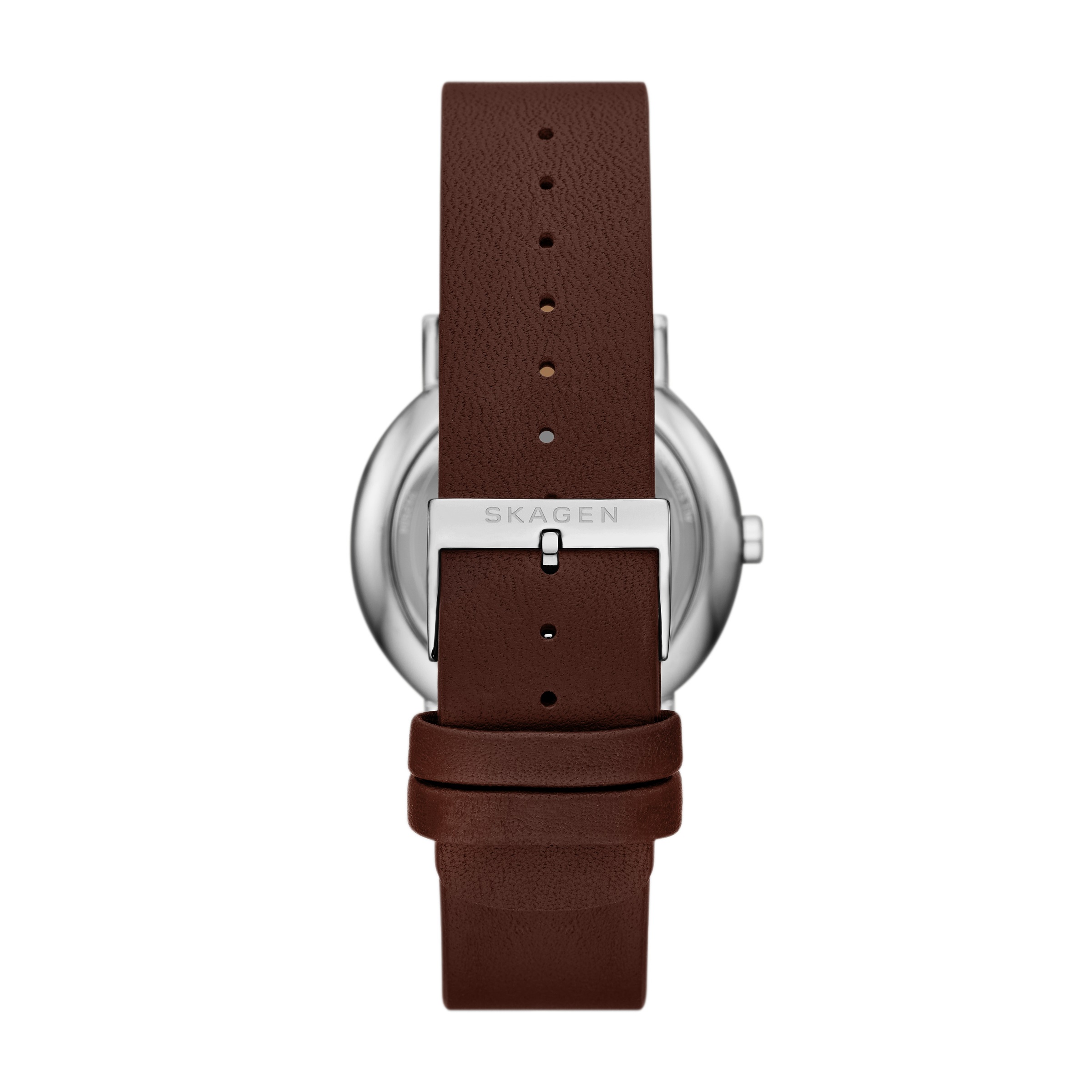 Skagen Quarzuhr »SIGNATUR«, Armbanduhr, Herrenuhr, Lederarmband, analog, Tag, Wochentag