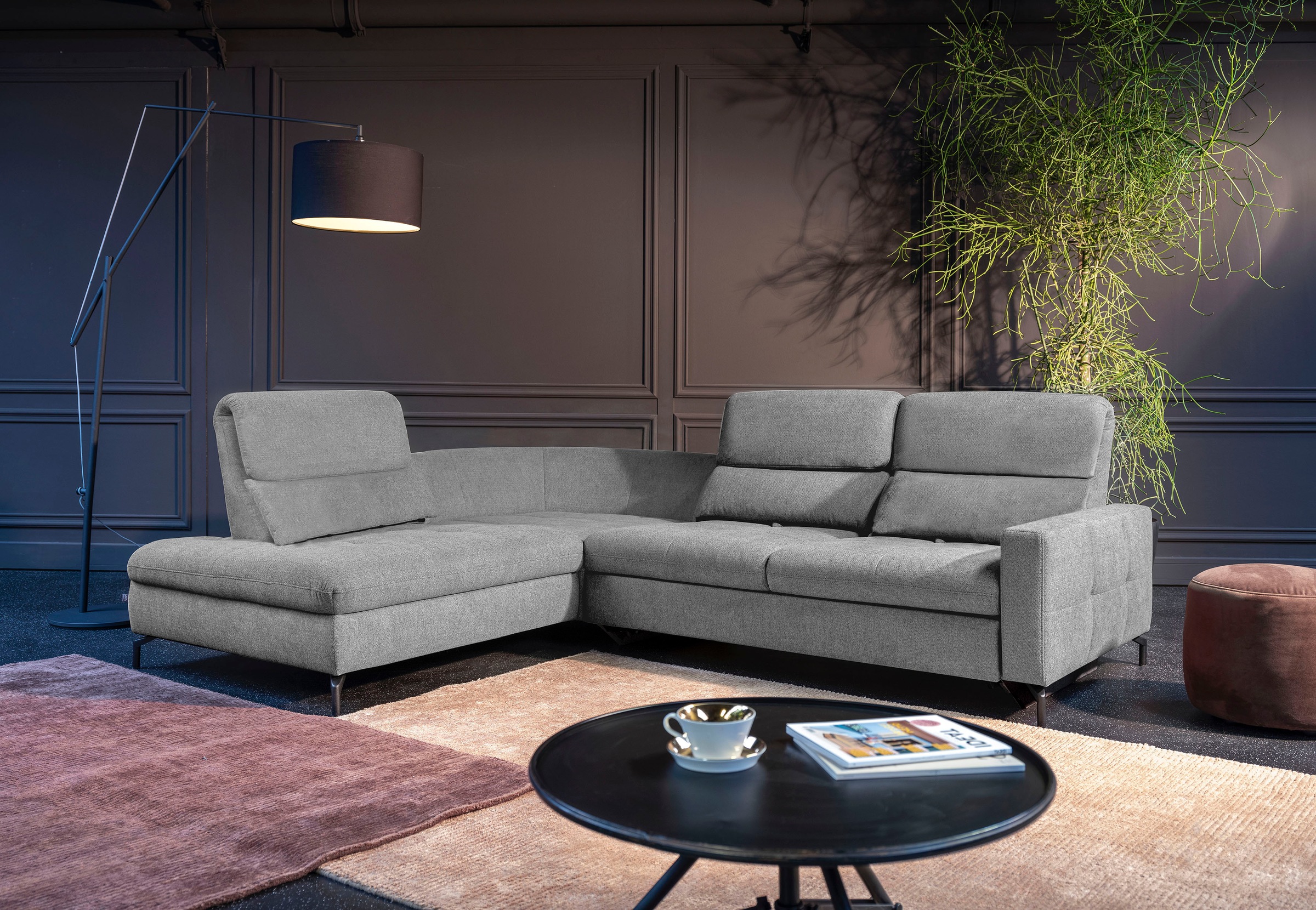 alina Ecksofa »Louis« Breite 286 cm, Rückenlehnenverstellung, wahlweise mit Bettfunktion