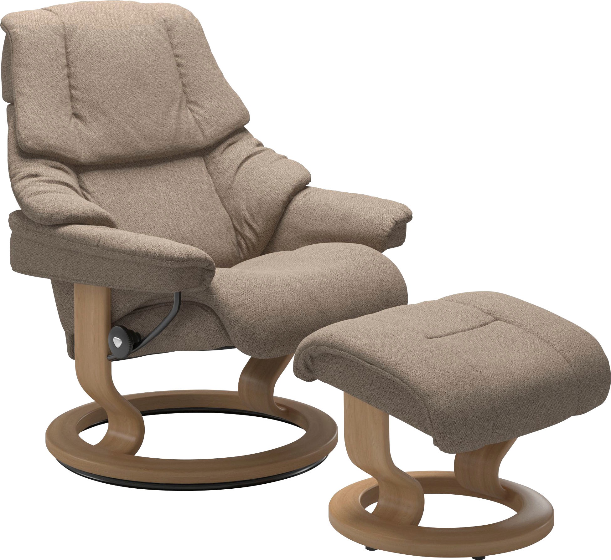 Stressless® Relaxsessel »Reno«, (Set, Relaxsessel mit Hocker), mit Hocker, mit Classic Base, Größe S, M & L, Gestell Eiche
