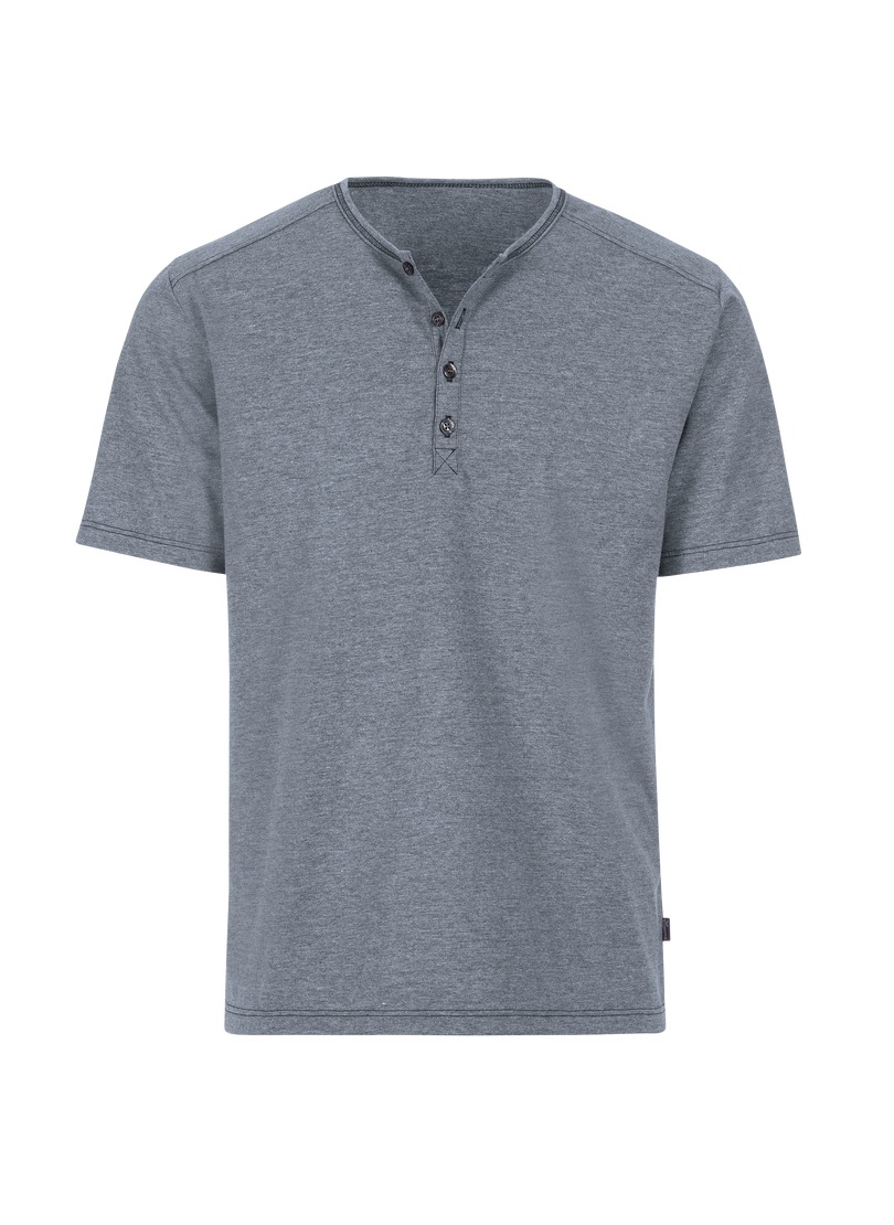 Trigema T-Shirt »TRIGEMA T-Shirt mit Knopfleiste DELUXE Baumwolle«, (1 tlg.)