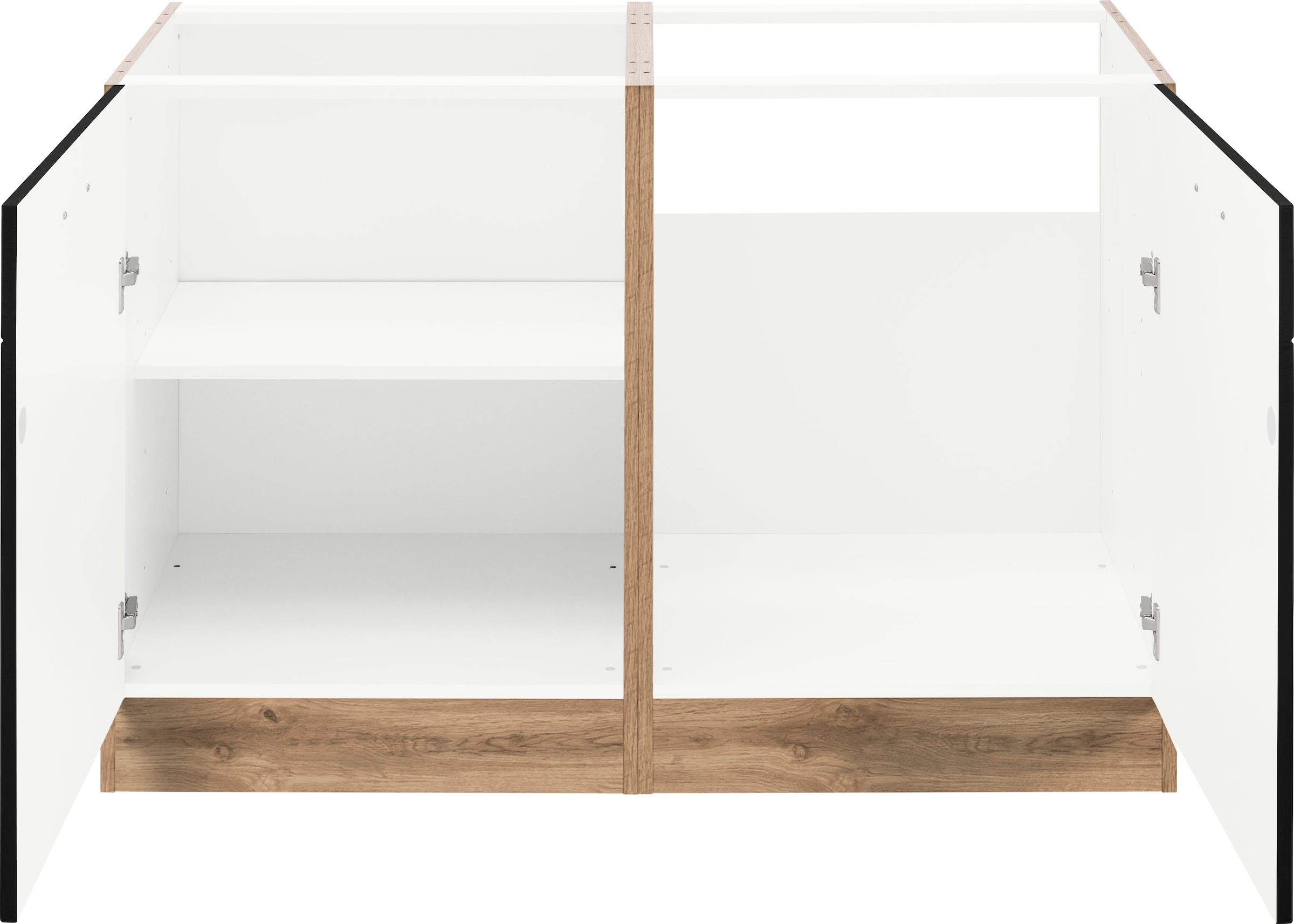 KOCHSTATION Spülenschrank »KS-Tinnum«, 120 cm breit, MDF-Fronten, Metallgriffe, inklusive Einbauspüle