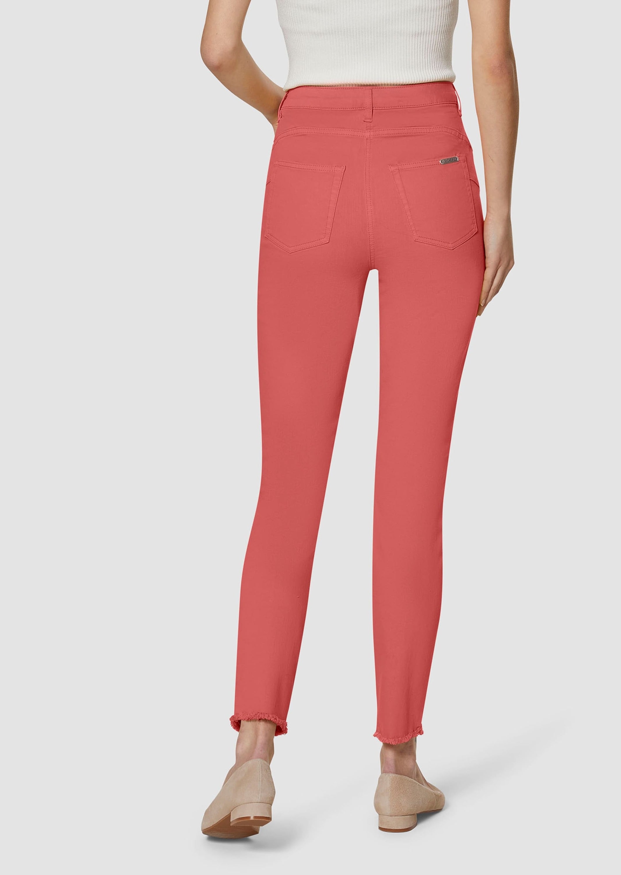 MADELEINE Regular-fit-Jeans »Jeans Mid Waist Skinny-Hose mit Fransen«