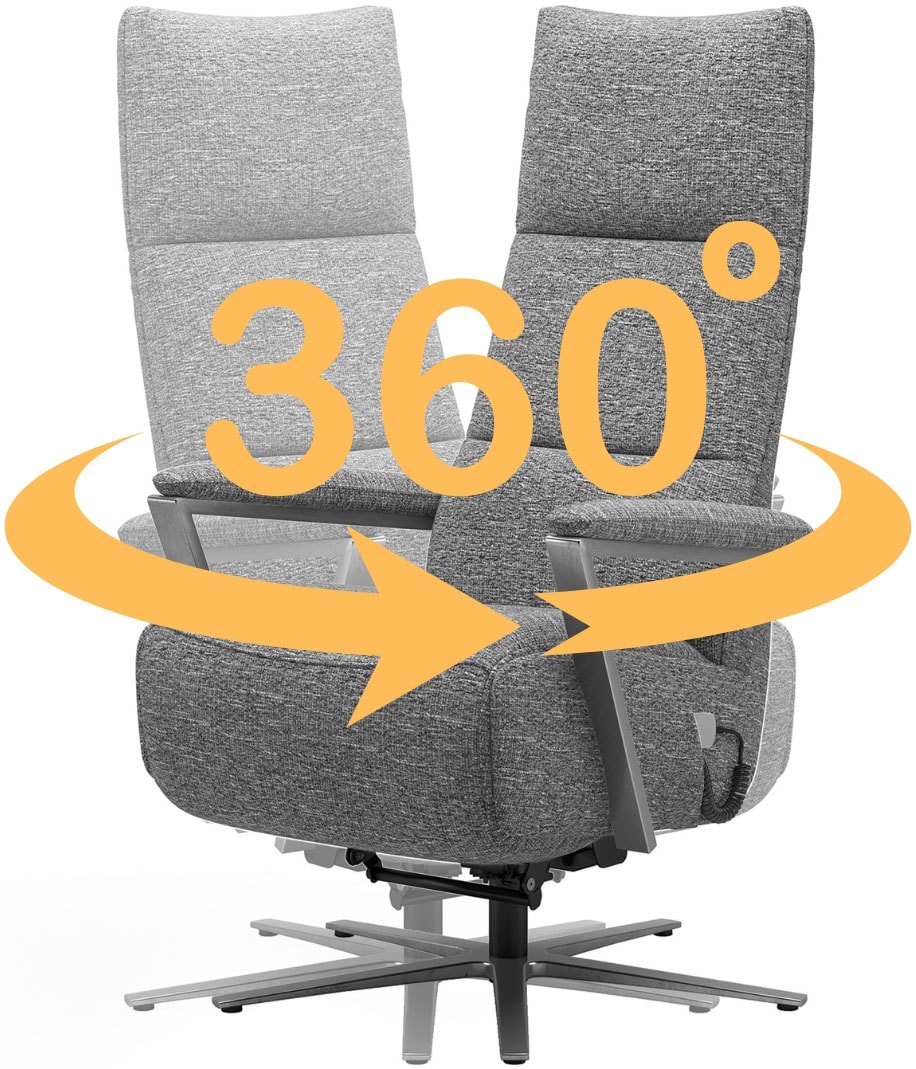 sit&more TV-Sessel »Vario Comfort, inkl. Kopfteilverstellung & 360° Drehfunktion«, inkl. Herz-Waage-Funktion & 3 Motoren, Höhe der Armlehnen 62cm