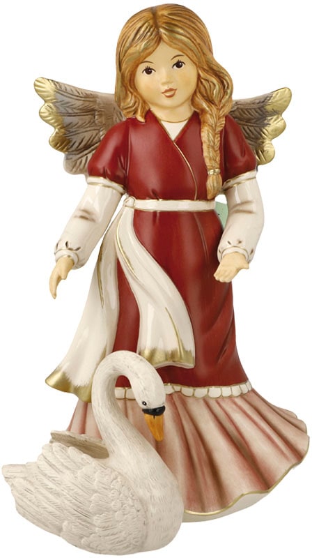 Goebel Engelfigur »Engel - Anmutiger Schwanenfreund, Weihnachtsdeko, Höhe ca. 26 cm«, Sammlerfigur, Weihnachtsfigur, Dekofigur aus Steingut
