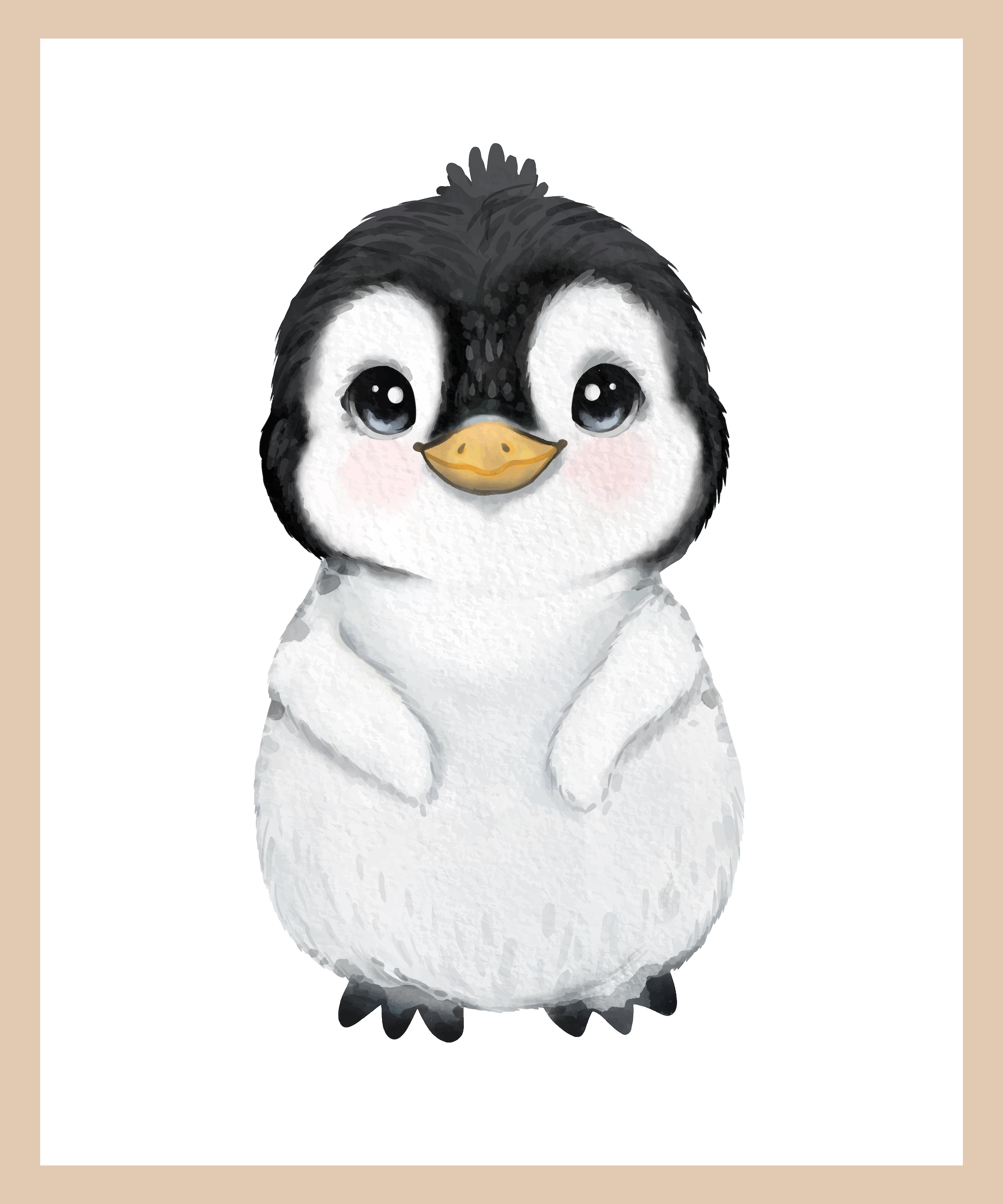 Lüttenhütt Poster »Süßer Pinguin«, Fantasy-Pinguine-Tiere, (1 St.), HD Premium Druck