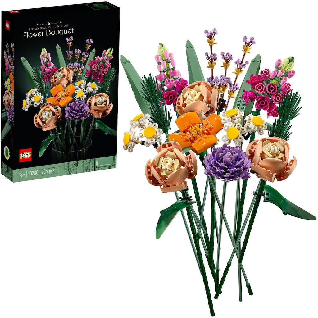 LEGO® Konstruktionsspielsteine »Blumenstrauß (10280), LEGO® Creator Expert«, (756 St.), Made in Europe