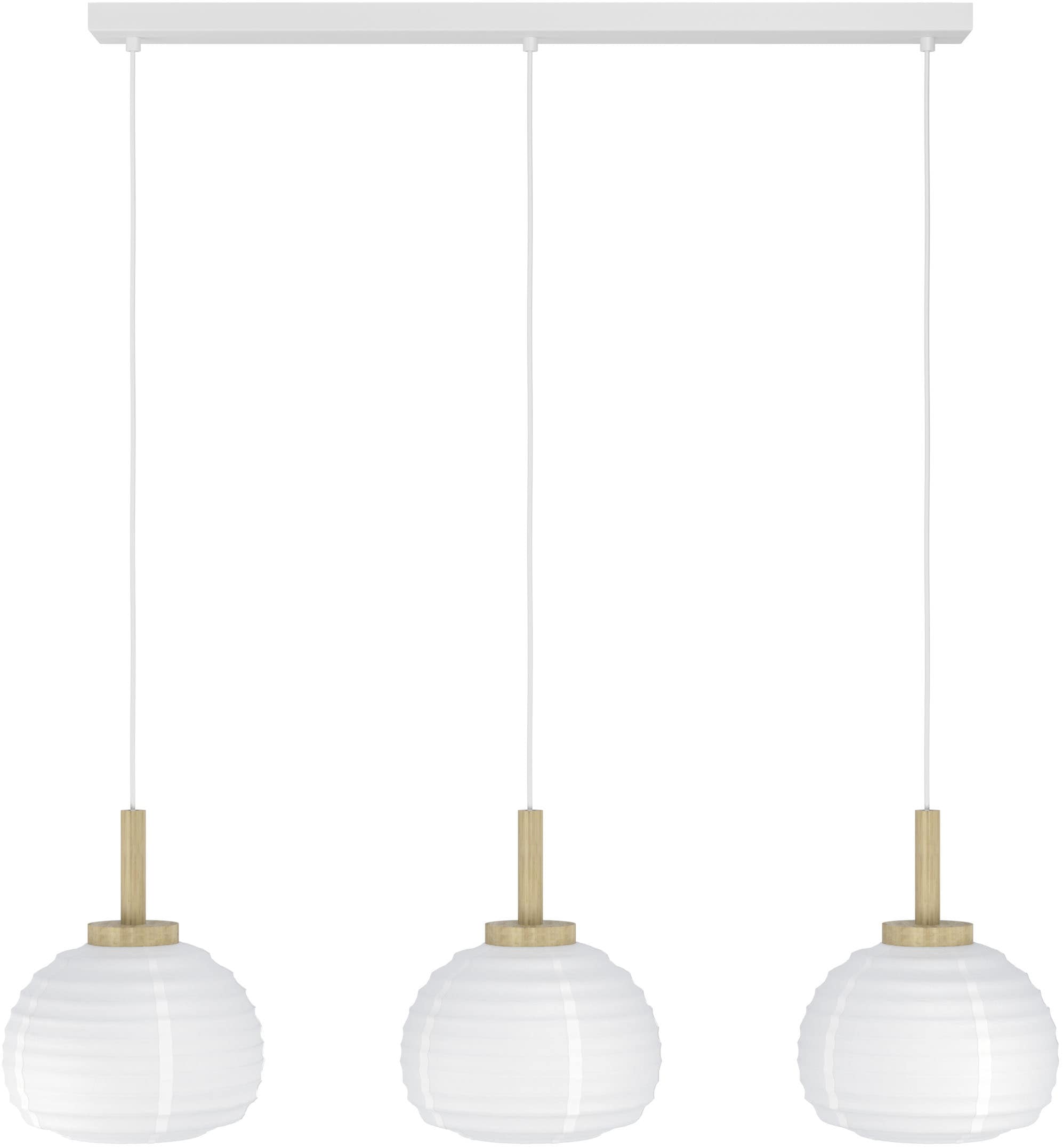 EGLO Hängeleuchte »SUMMERHILL Pendellampe - Stahl, Holz - E27 - 3X40W - IP20« E27 1 Stk. Hängelampe, Deckenlampe, Wohnzimmer, Esszimmer, L92,5 x B22,5 x H110cm