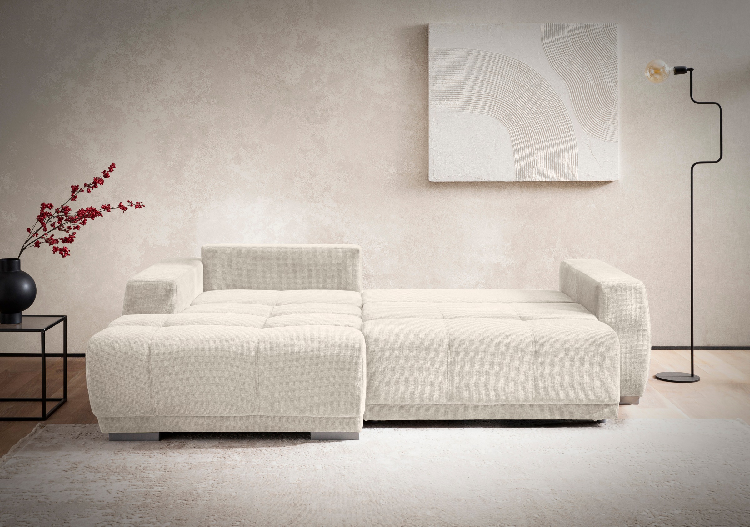 INOSIGN Ecksofa »Bolero L-Form«, wahlweise mit Bettfunktion & Bettkasten