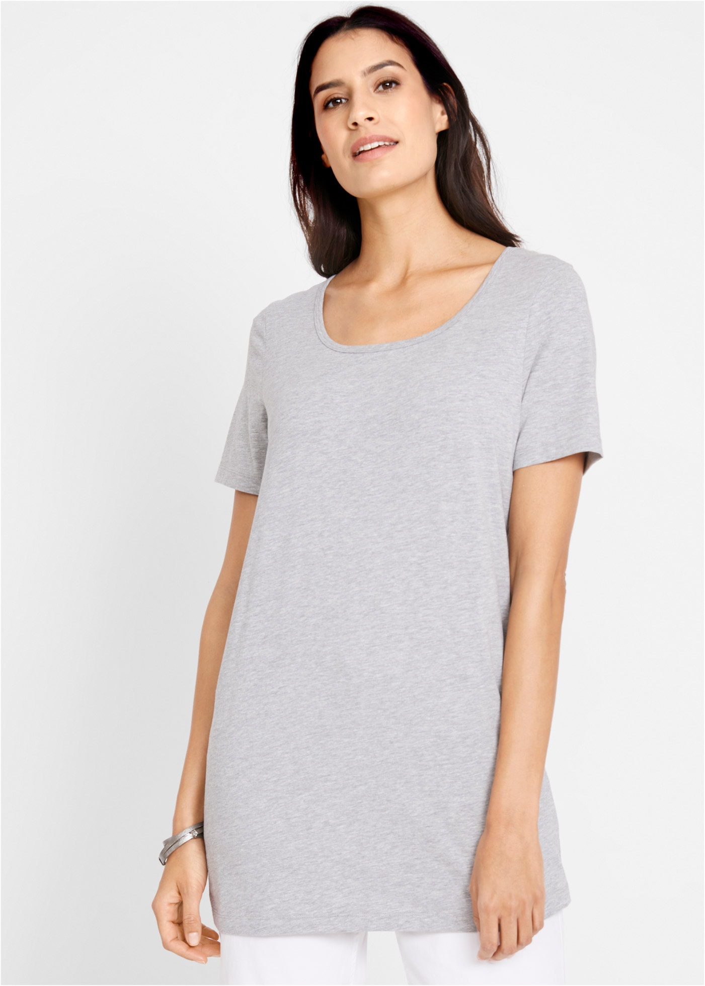 bonprix T-Shirt Packung, 2 lockerer loose fit, Halbarm, Longshirt