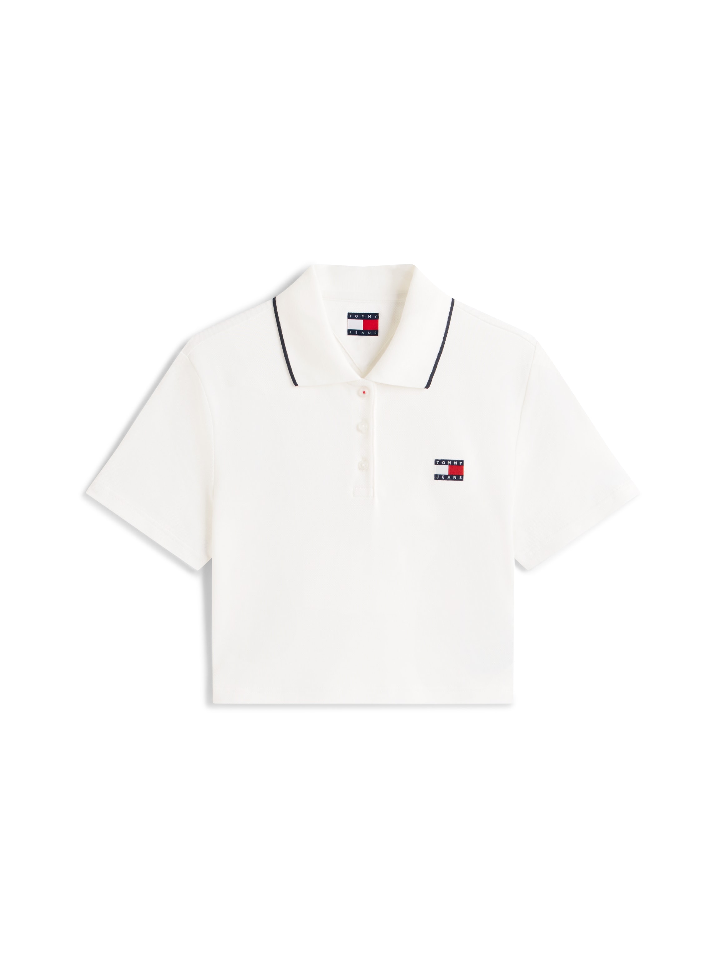 Tommy Jeans Poloshirt »TJW CRP BADGE SHORT SLEEVE POLO« mit verkürztem Schnitt, Boxy Fit