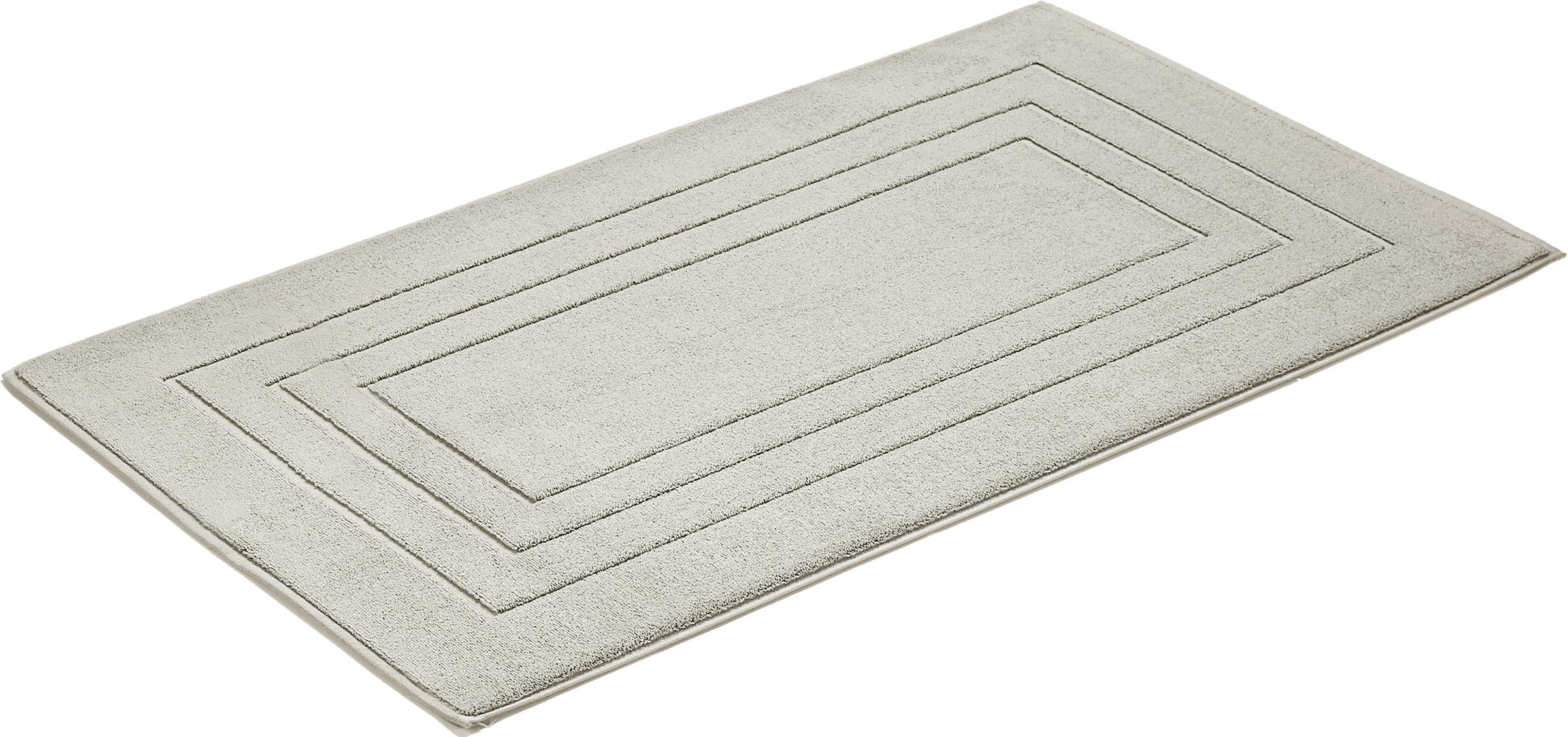 Vossen Badematte »Feeling« Höhe 10 mm beidseitig nutzbar | fußbodenheizungsgeeignet Badteppich, Uni-Farben, mit Bordüre, Hoch-Tief Effekt, reine Baumwolle