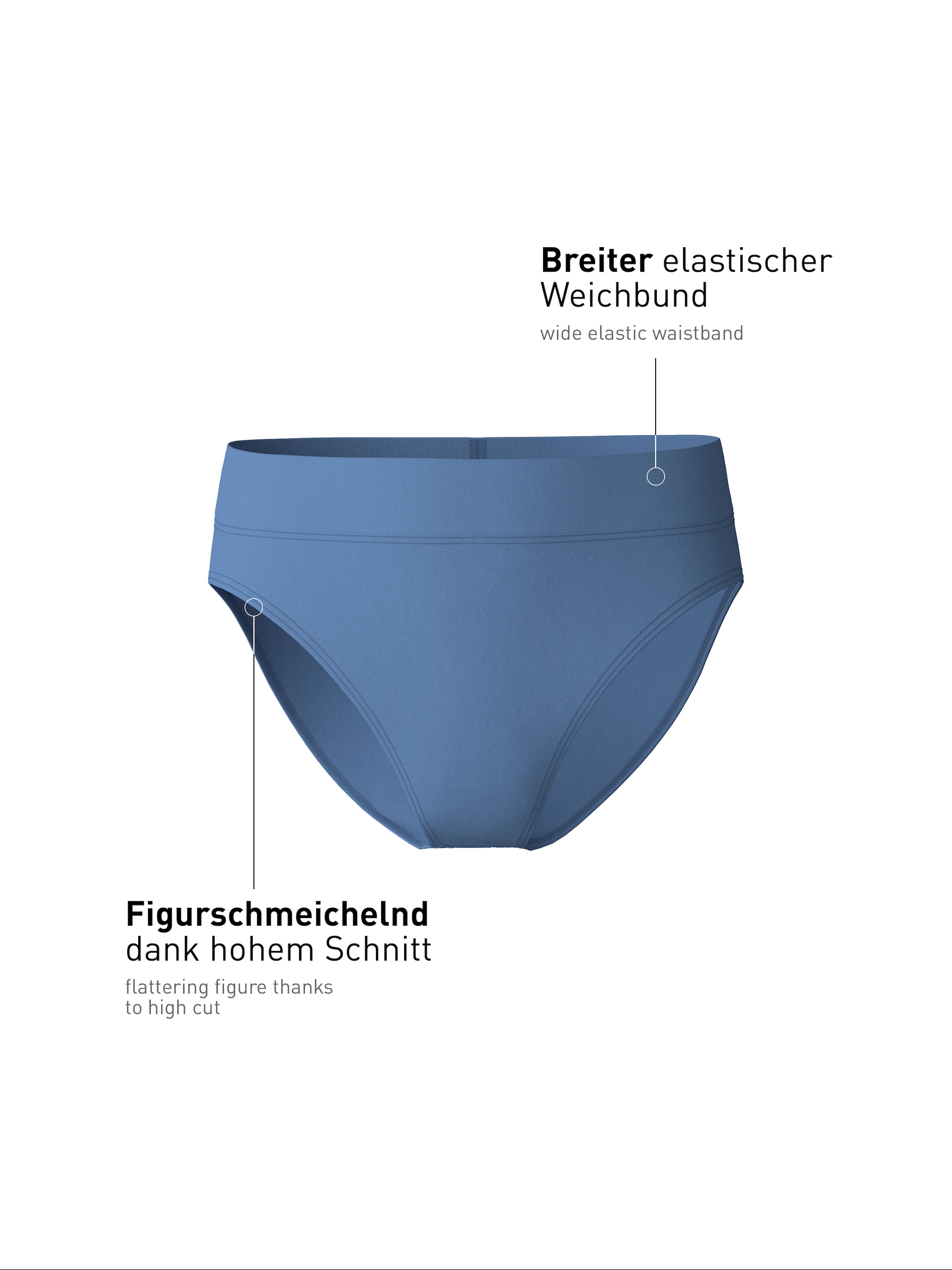CALIDA High-Waist-Slip »Elastic«, breiter Softbund, elastisch, Single Jersey, atmungsaktiv, weich