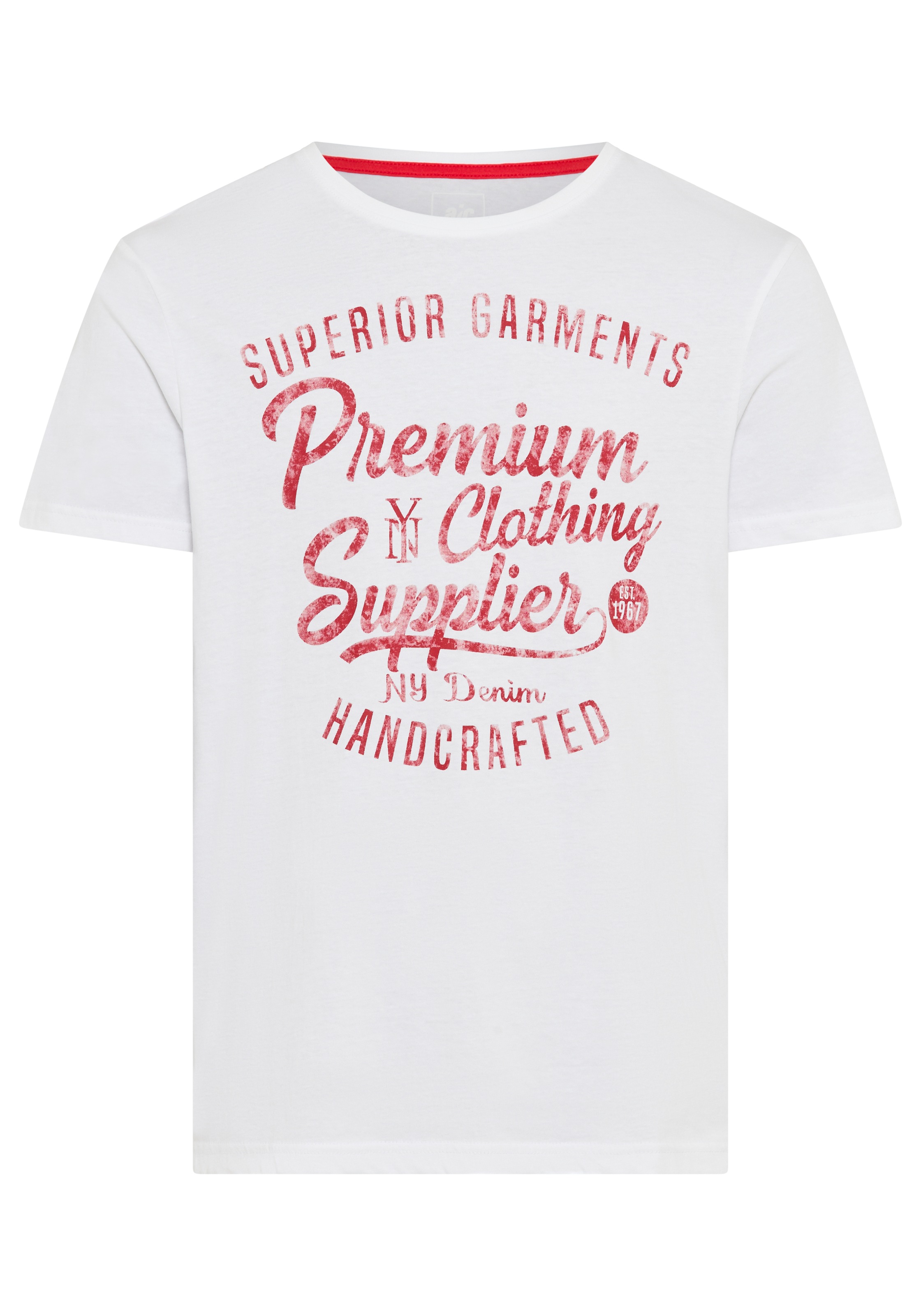 AJC T-Shirt, Kurzarm, schmale Passform, im Vintage-Design