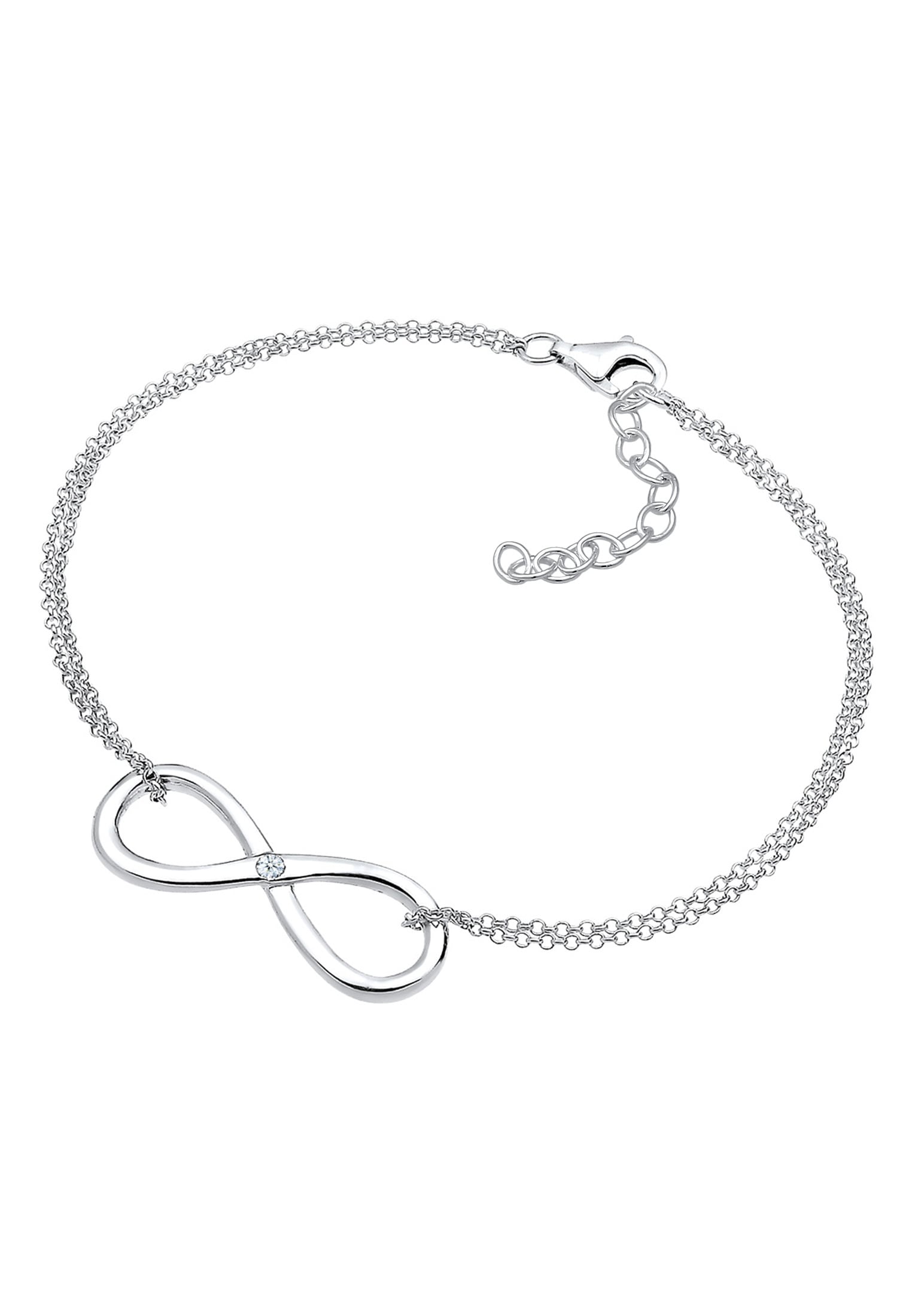 Elli DIAMONDS Armkette »Armband Diamanten Infinity Diamant Weiß Brillantschliff (0.03 ct) 925 Sterling Silber«