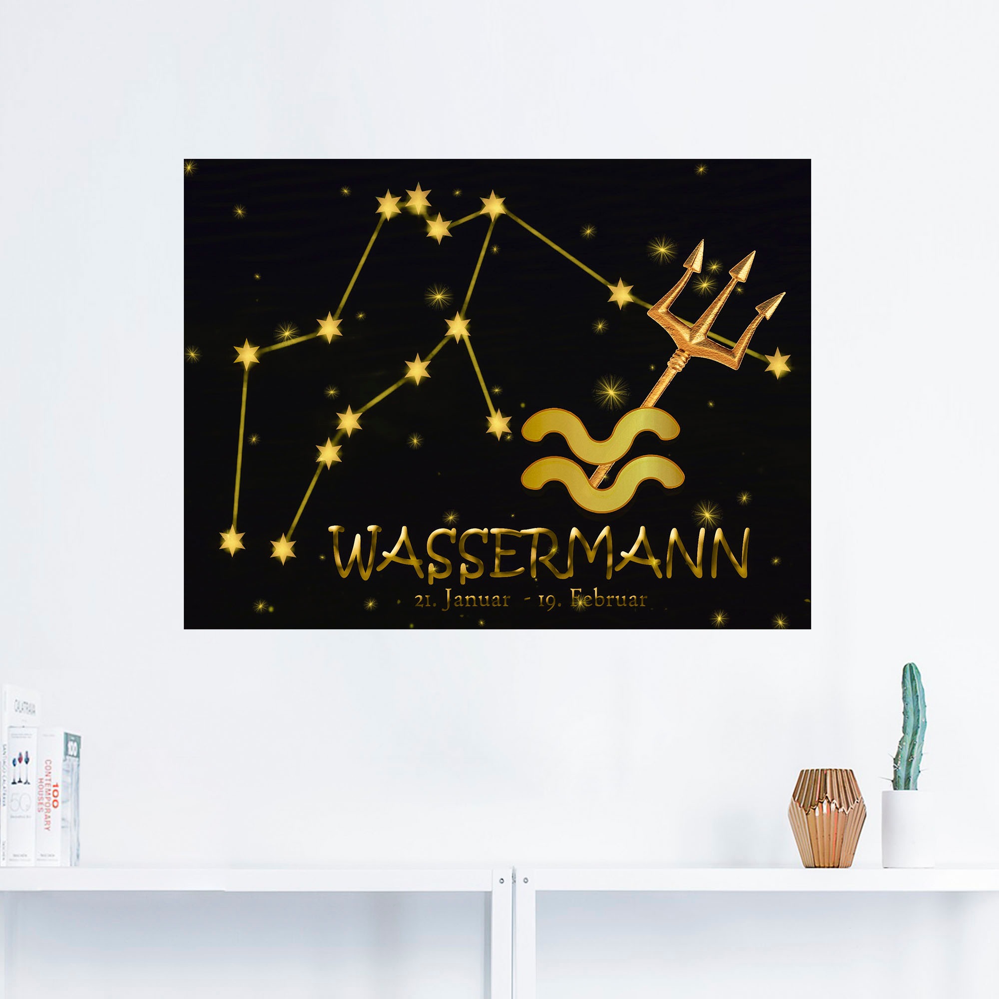 Artland Wandbild »Sternzeichen - Wassermann«, Bilder von Sternzeichen, (1 St.), als Alubild, Leinwandbild, Wandaufkleber oder Poster in versch. Größen