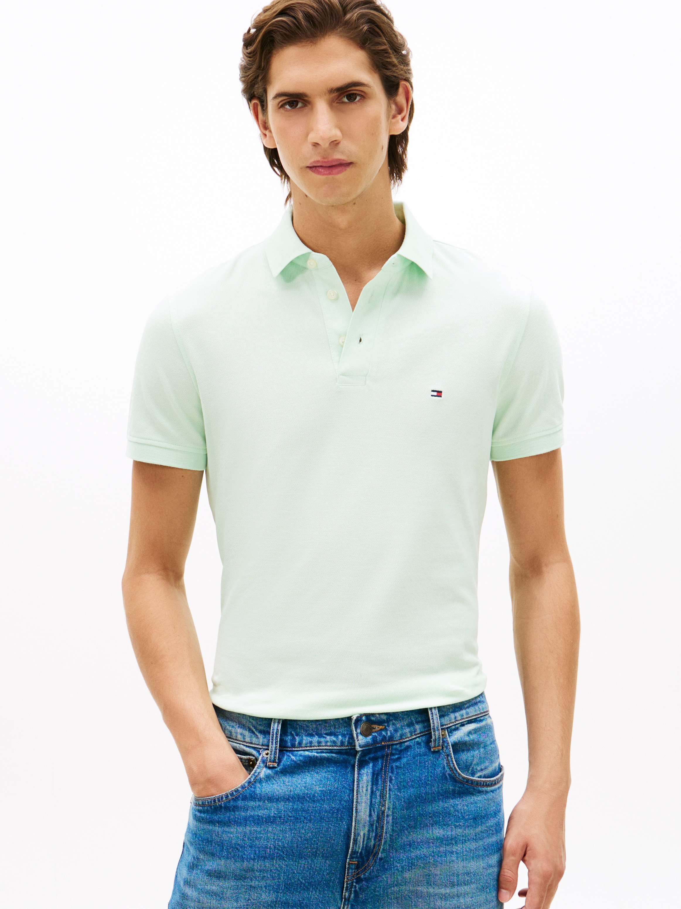 Tommy Hilfiger Poloshirt »1985 SLIM POLO« mit Stickerei, Piqué-Qualität, Slim fit