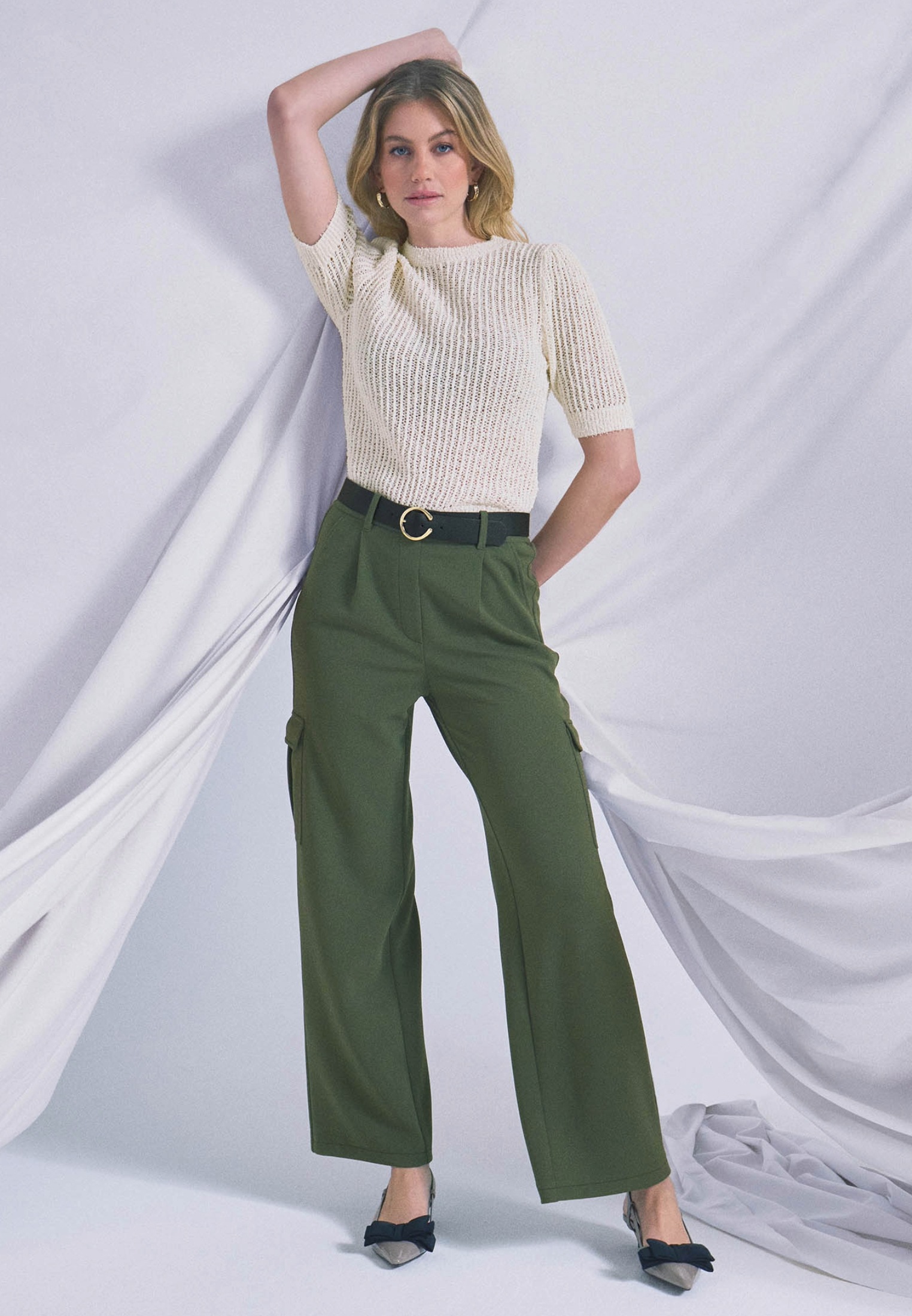 Zero Cargohose »Cargohose mit Gürtel 30 Inch«