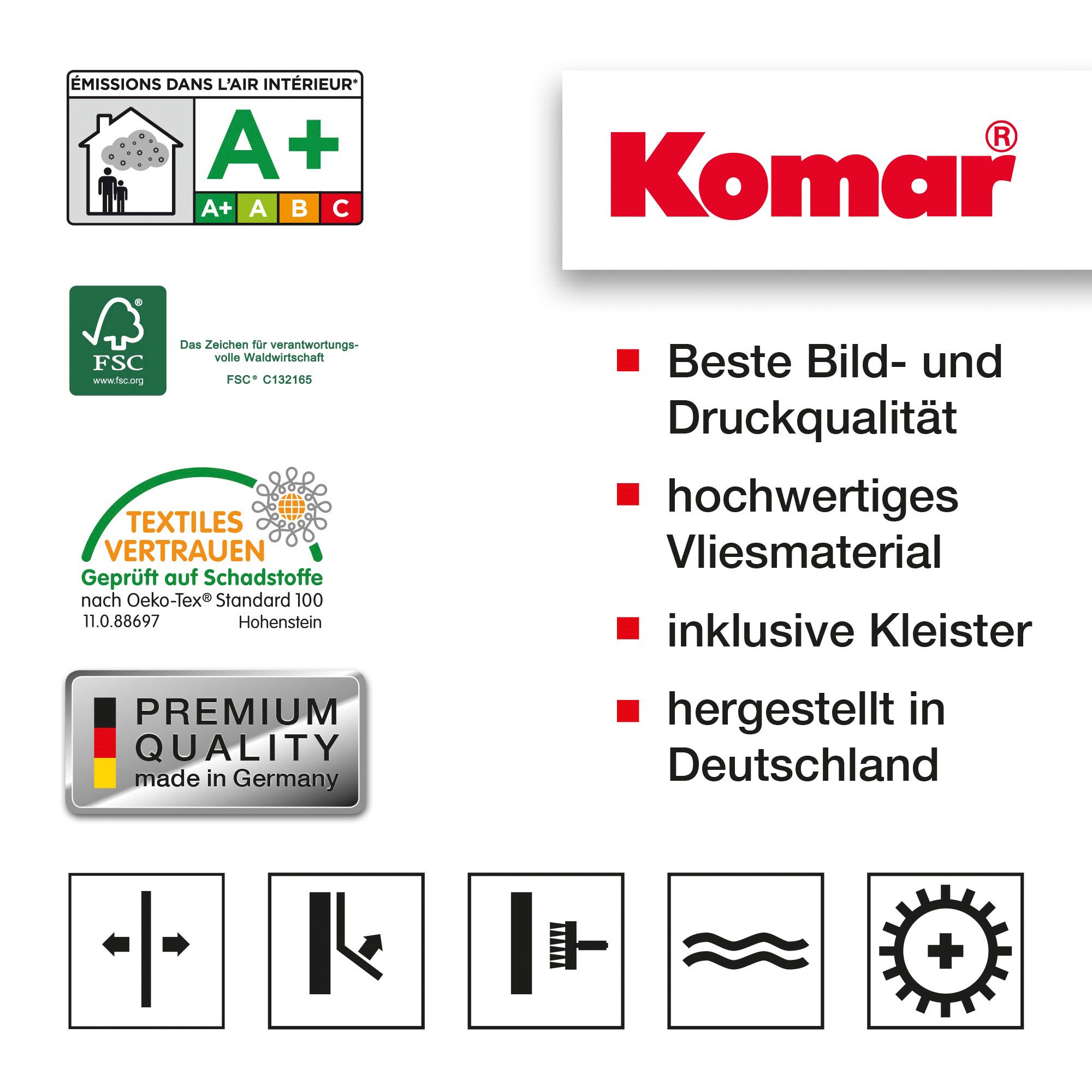 Komar Vliestapete »Digitaldruck Vlies - Mur de Papillons - Größe 200 x 250 cm«, bedruckt, Wohnzimmer, Schlafzimmer