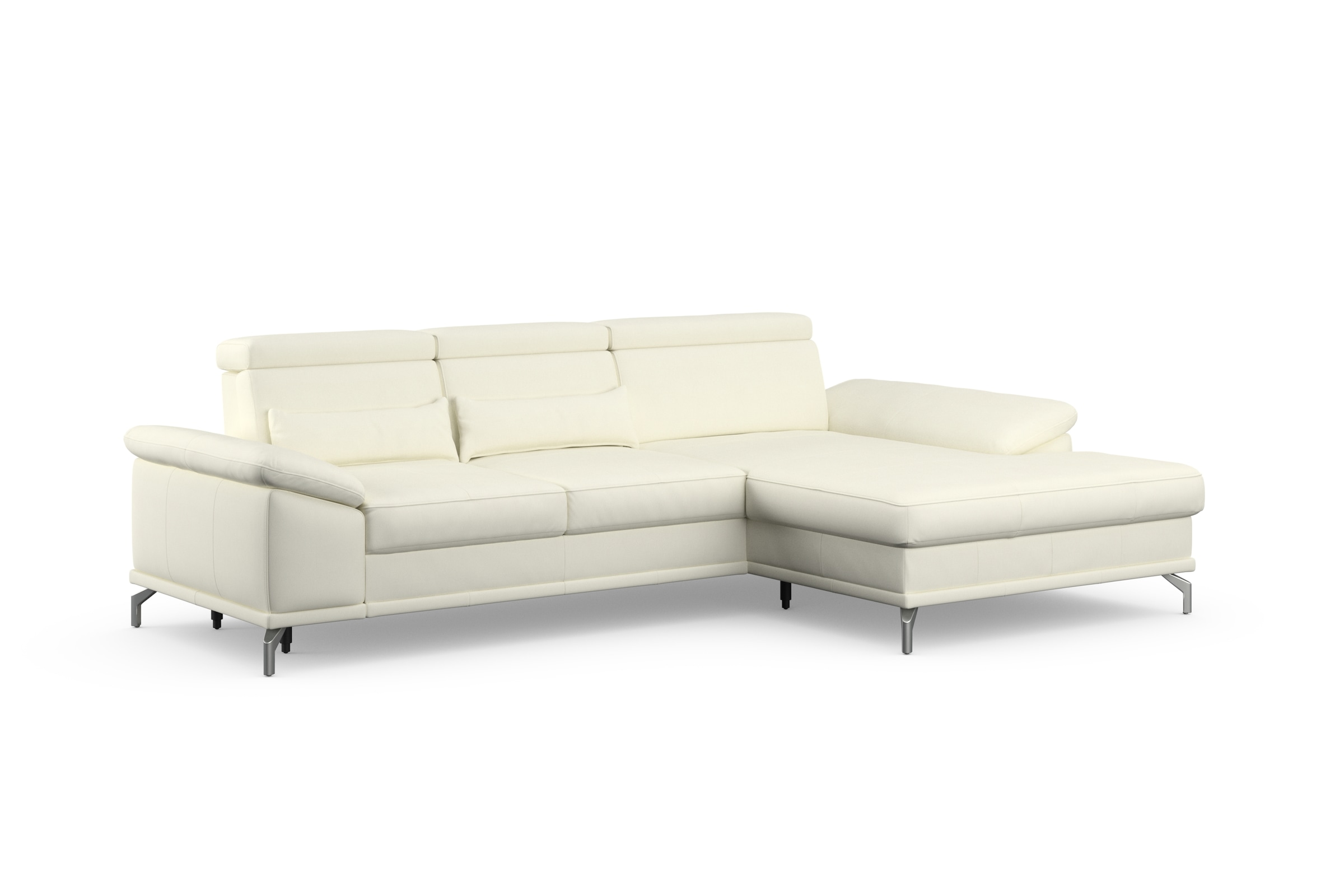 sit&more Ecksofa »Cabrio L-Form, B: 295 cm, mit Sitztiefen-, Arm- & Kopfteilverstellung«, 2 Nierenkissen, Federkern, optional Bettfunktion und Stauraum