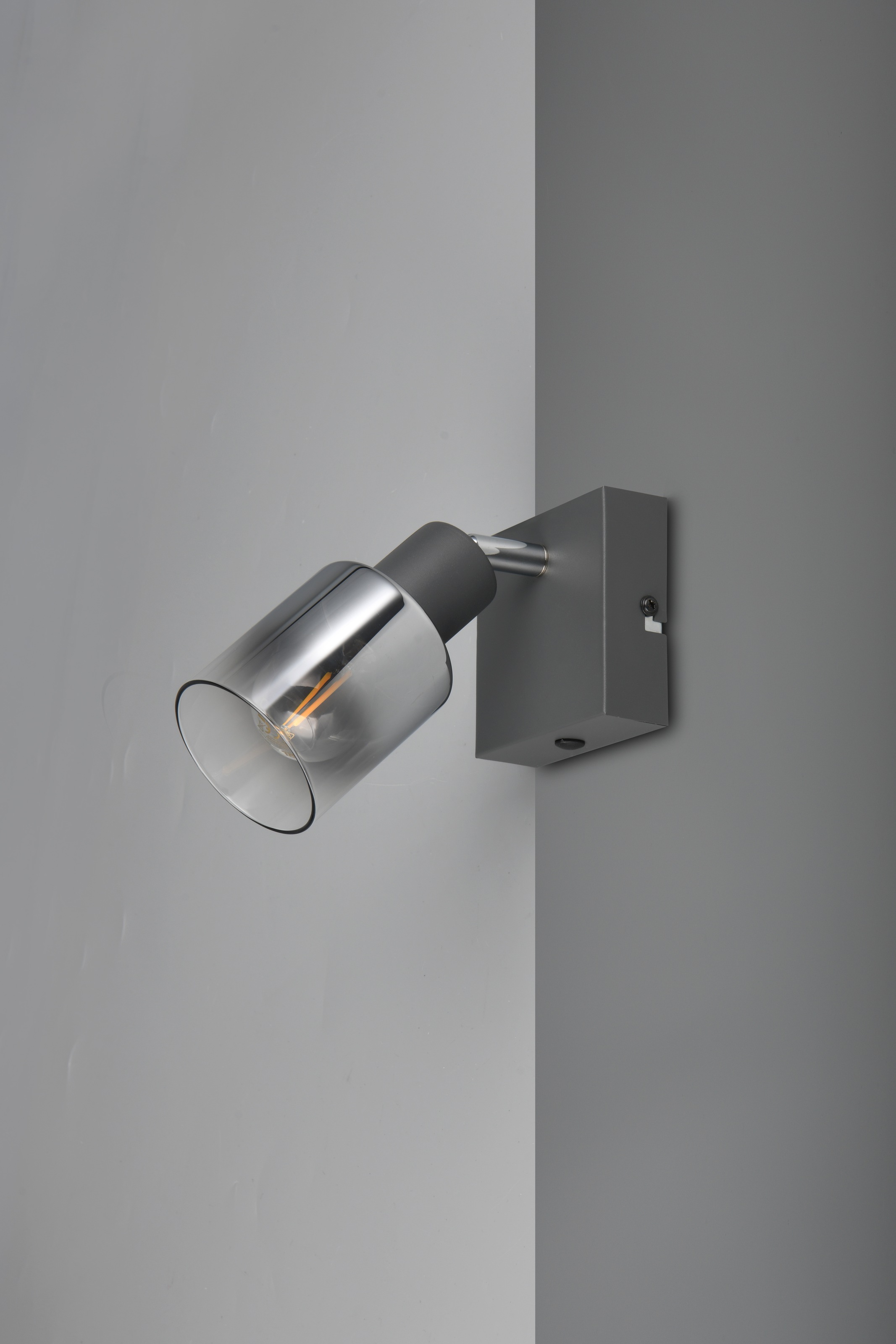 REALITY Leuchten Deckenstrahler »CADIZ, Spot 1-flammig, exkl 1xE14 max 10W, Glas anthrazit, verspiegelt« E14 1 Stk. warmweiß - kaltweiß verstellbarer Spot als Wandstrahler oder Deckenstrahler mit Glasschirm