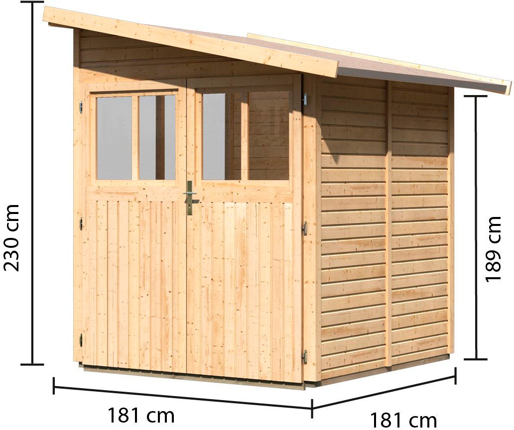 Karibu Gartenhaus »Wurmberg 2« terragrau, anthrazit oder naturbelassen