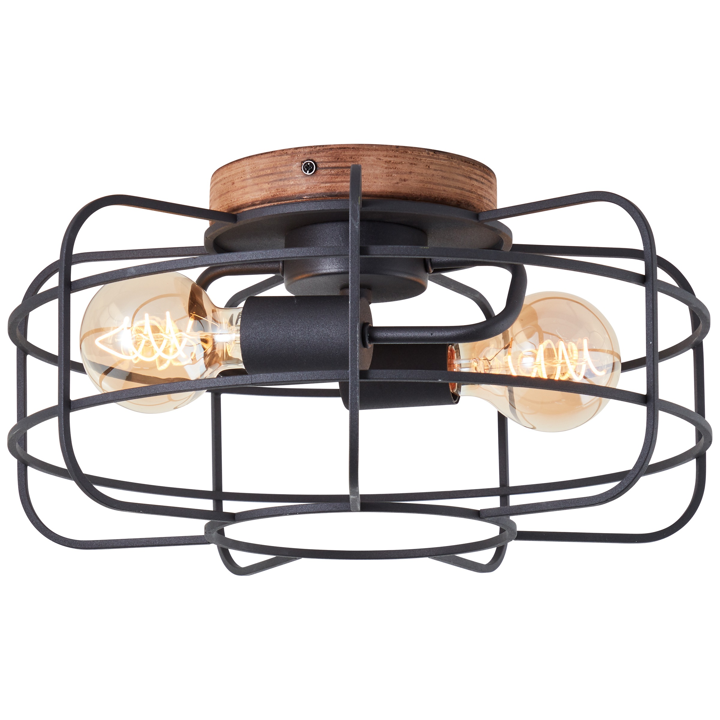 Brilliant Deckenleuchte »Gwen«, 2 flammig, Leuchtmittel E27 | ohne Leuchtmittel, D 40 cm, E27, Holz/Metall, braun/schwarz korund