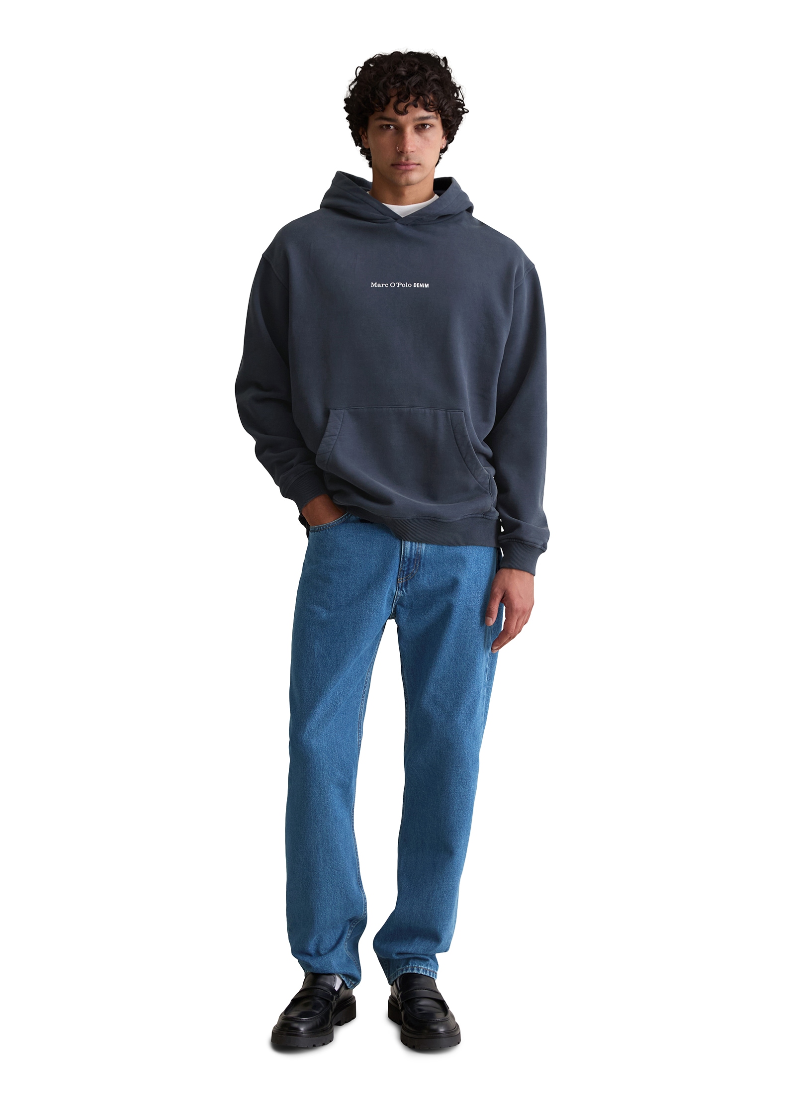 Marc O'Polo DENIM Hoodie, relaxed fit, Kängurutasche, Logoschriftzug