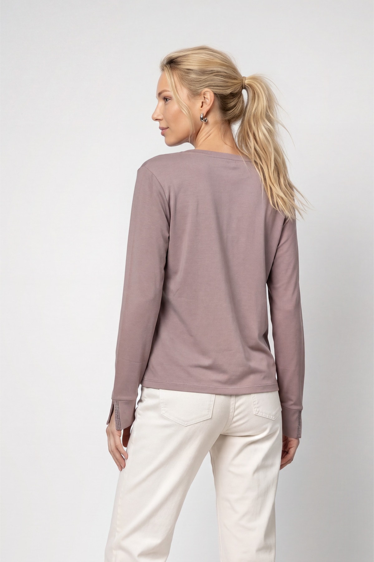 Monari Langarmshirt »Shirt Basic Schmuck« Regular fit mit Rundhalsausschnitt