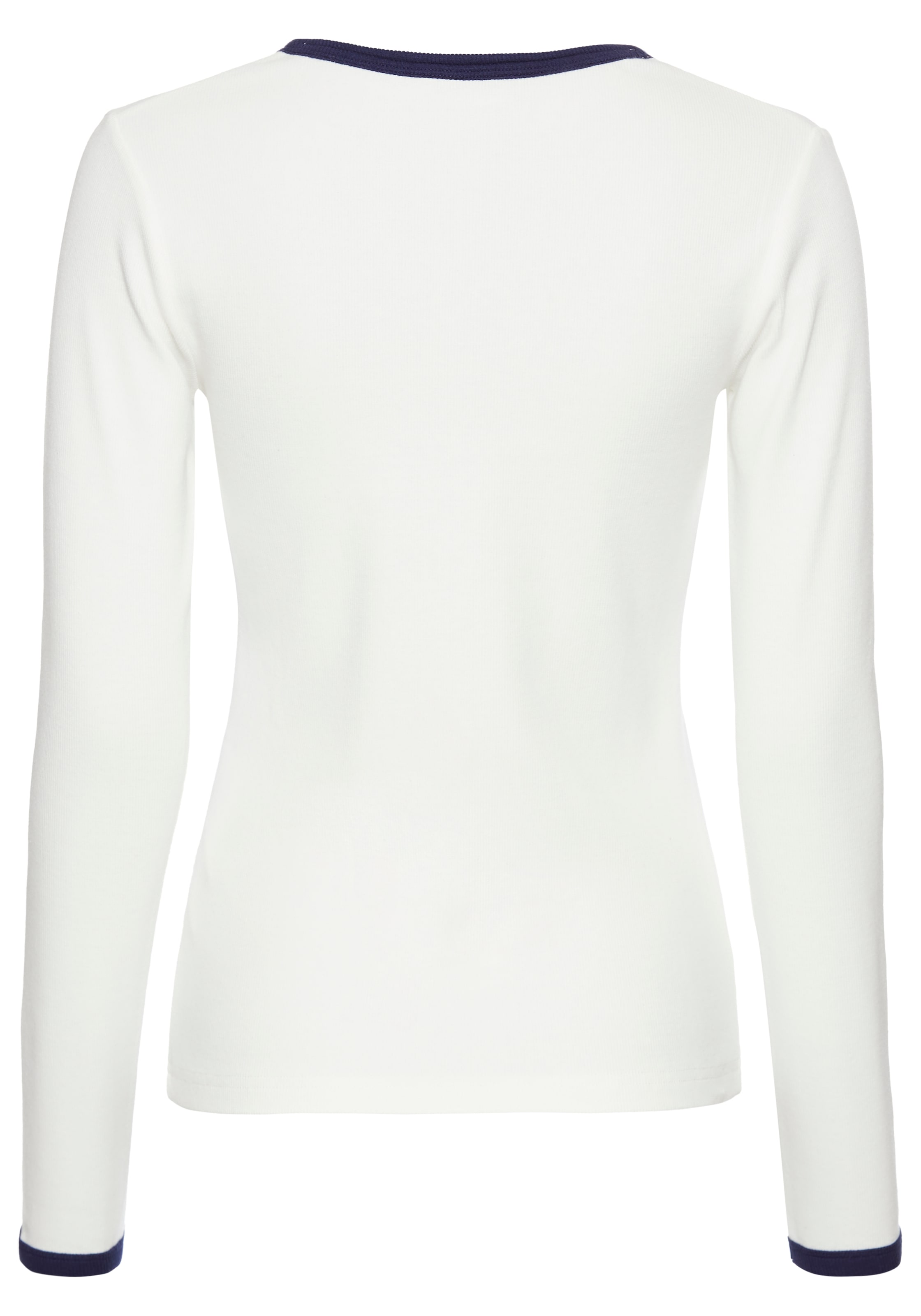 DELMAO Langarmshirt, mit kontrastfarbener Paspel & Knopfleiste - NEUE KOLLEKTION