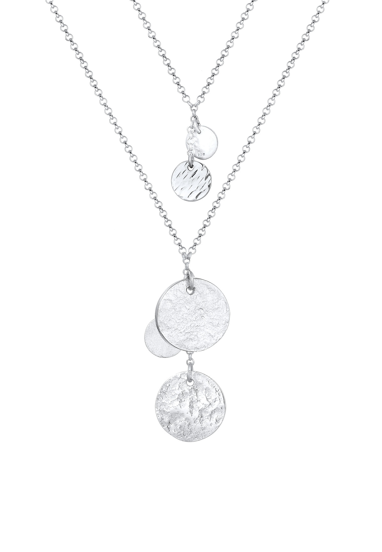 Elli Premium Silberkette »Halskette Layer Plättchen 925 Sterling Silver«