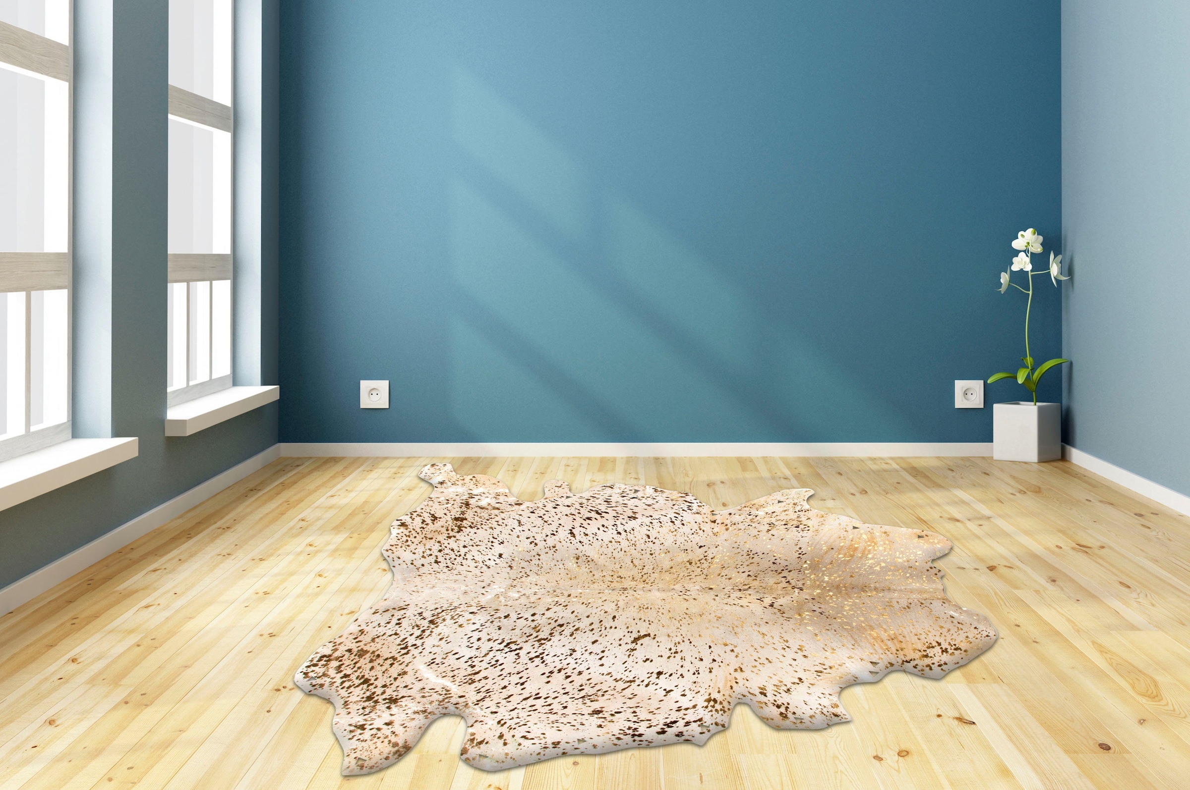 my home Fellteppich »Elaya«, fellförmig, 12 mm Höhe, stilvoll, Teppich aus Leder