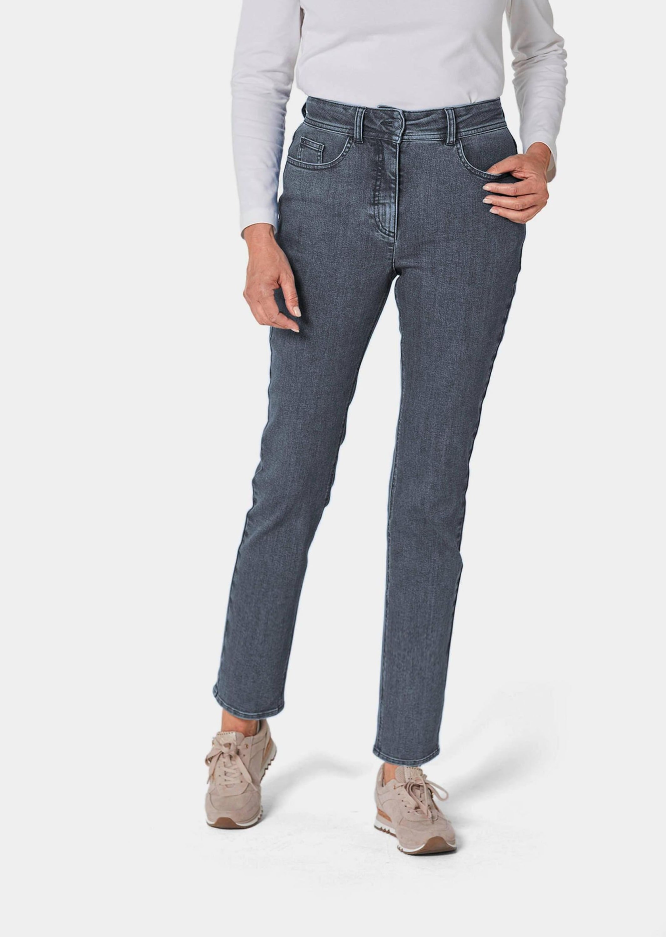 GOLDNER Regular-fit-Jeans »Kurzgröße Superbequeme Hose mit Bauchweg-Effekt«