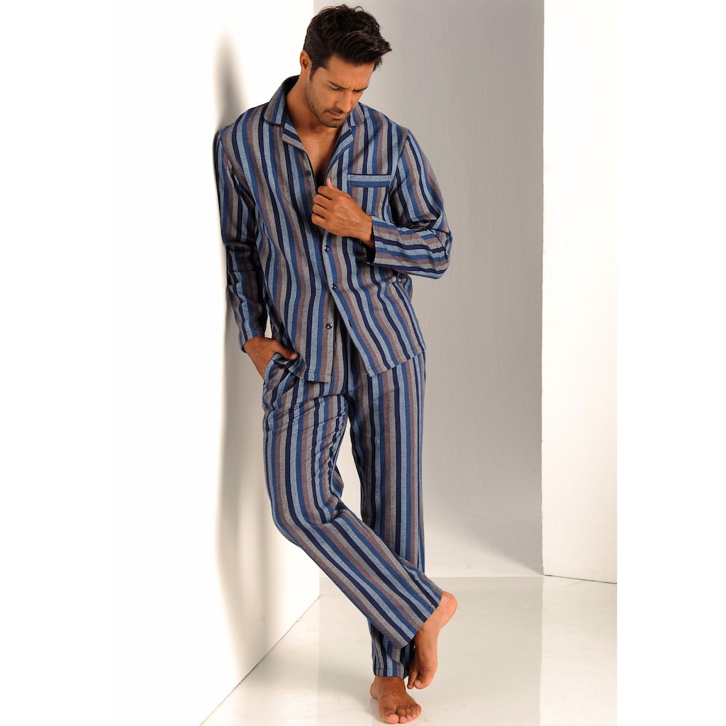 H.I.S Pyjama, weich aus Flanell im Streifendesign
