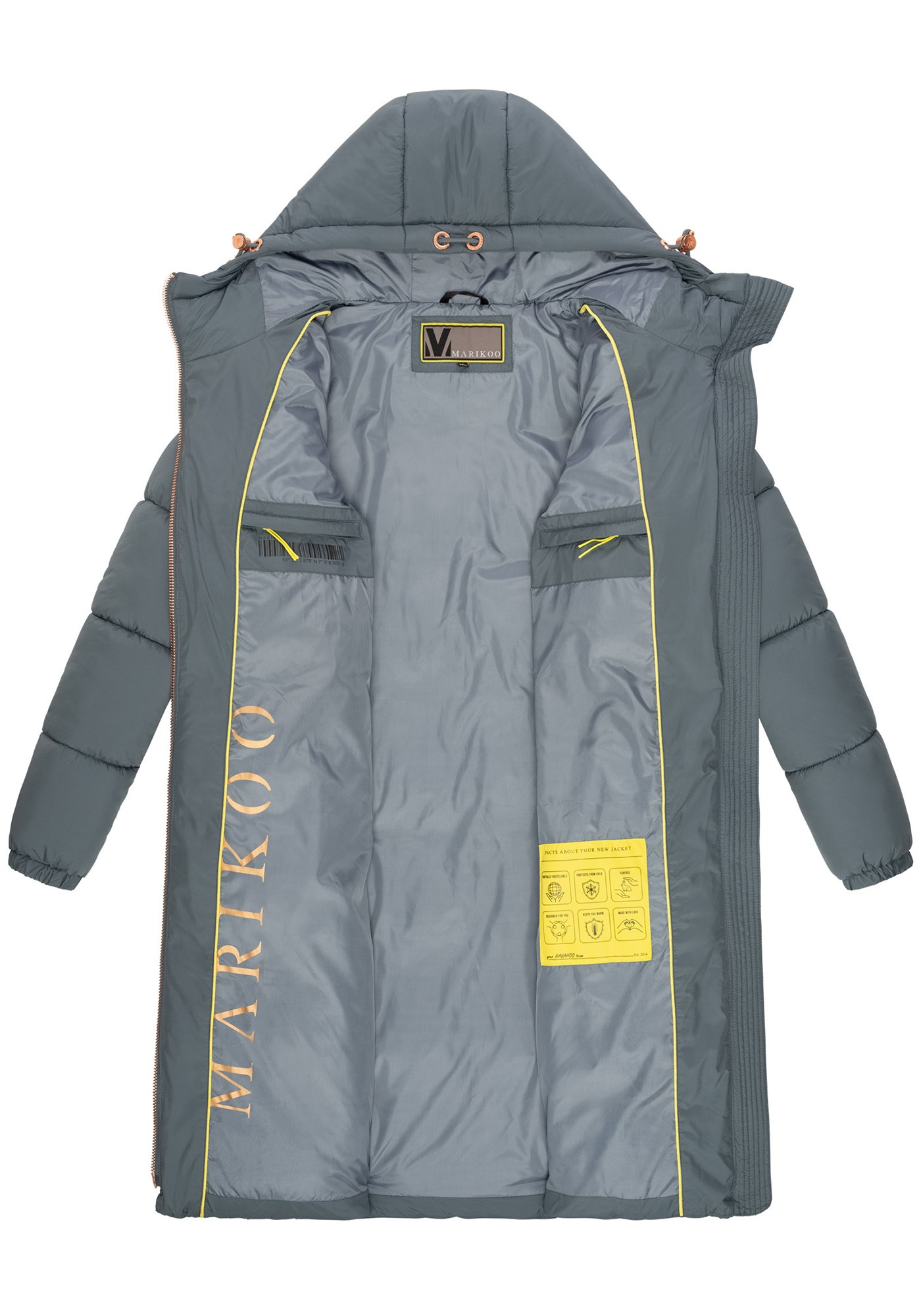 Marikoo Winterjacke »Marikoo Nomadiaa lange Damen Winterjacke N024«