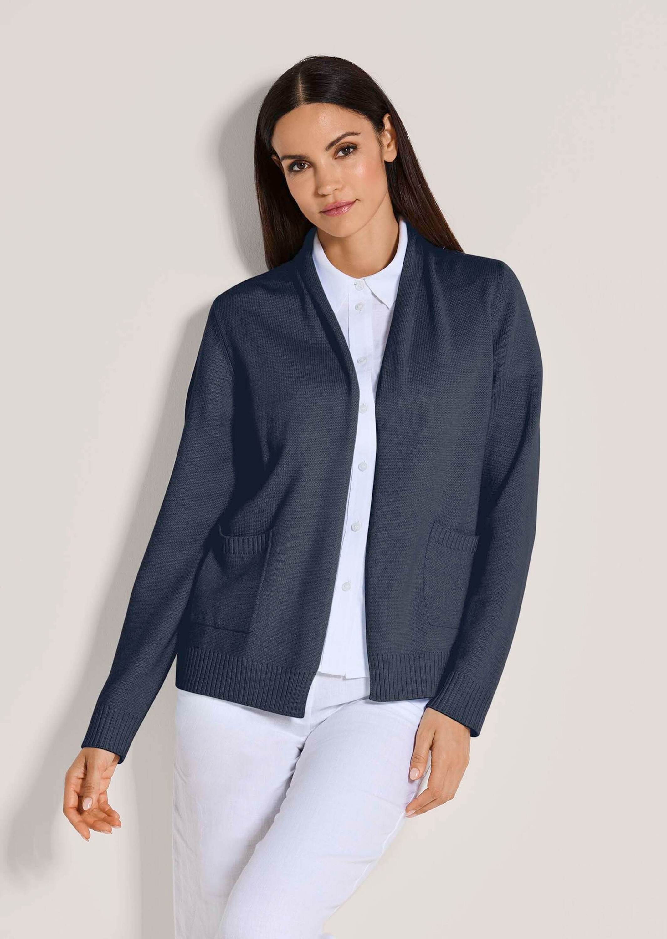 MADELEINE Strickjacke »Strickjacke Langarm Cardigan mit Schalkragen, Kaschmir« Formstabile Rippenabschlüsse