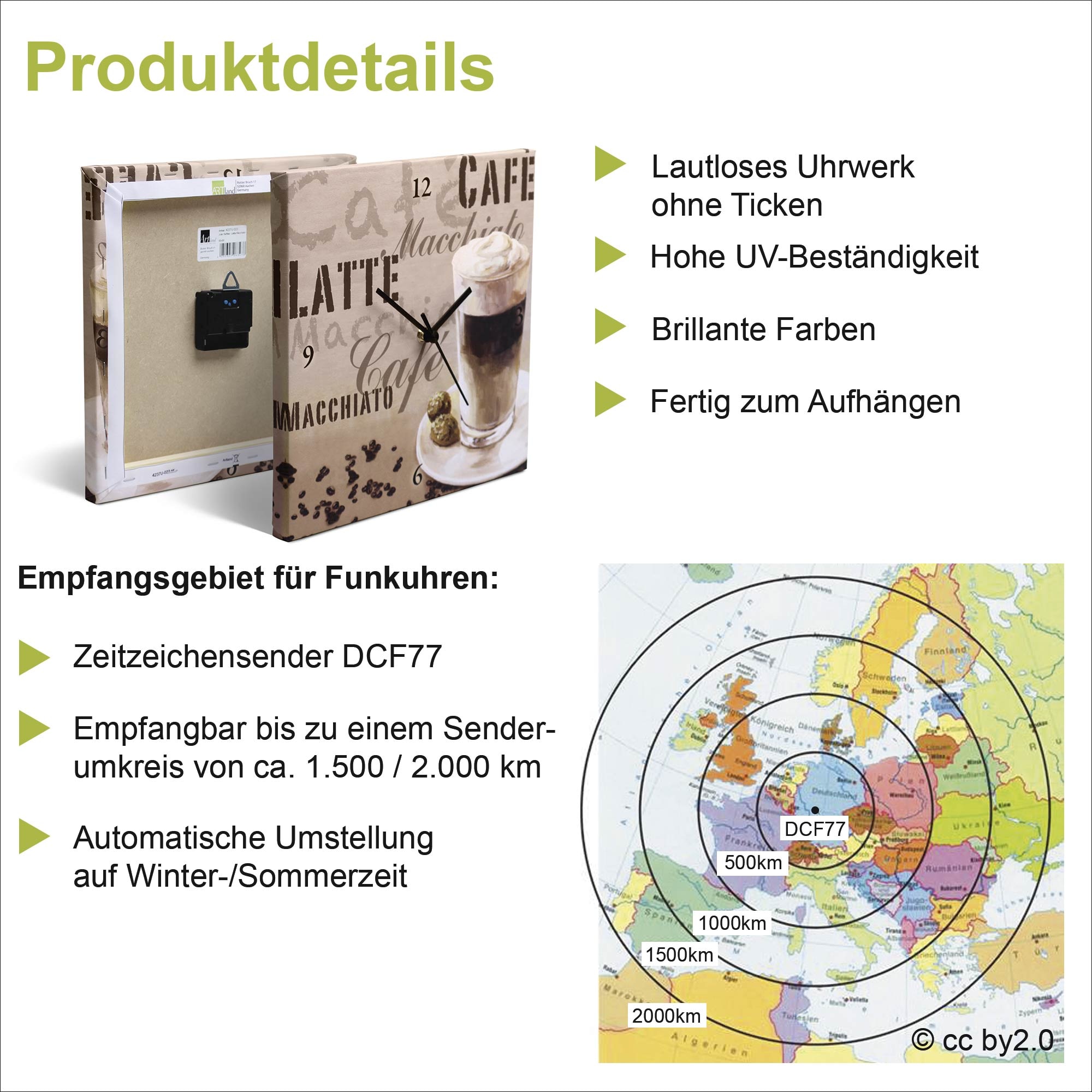 Artland Wanduhr »Jahreszeiten: Frühling. 1896.«, wahlweise mit Quarz- oder Funkuhrwerk, lautlos ohne Tickgeräusche