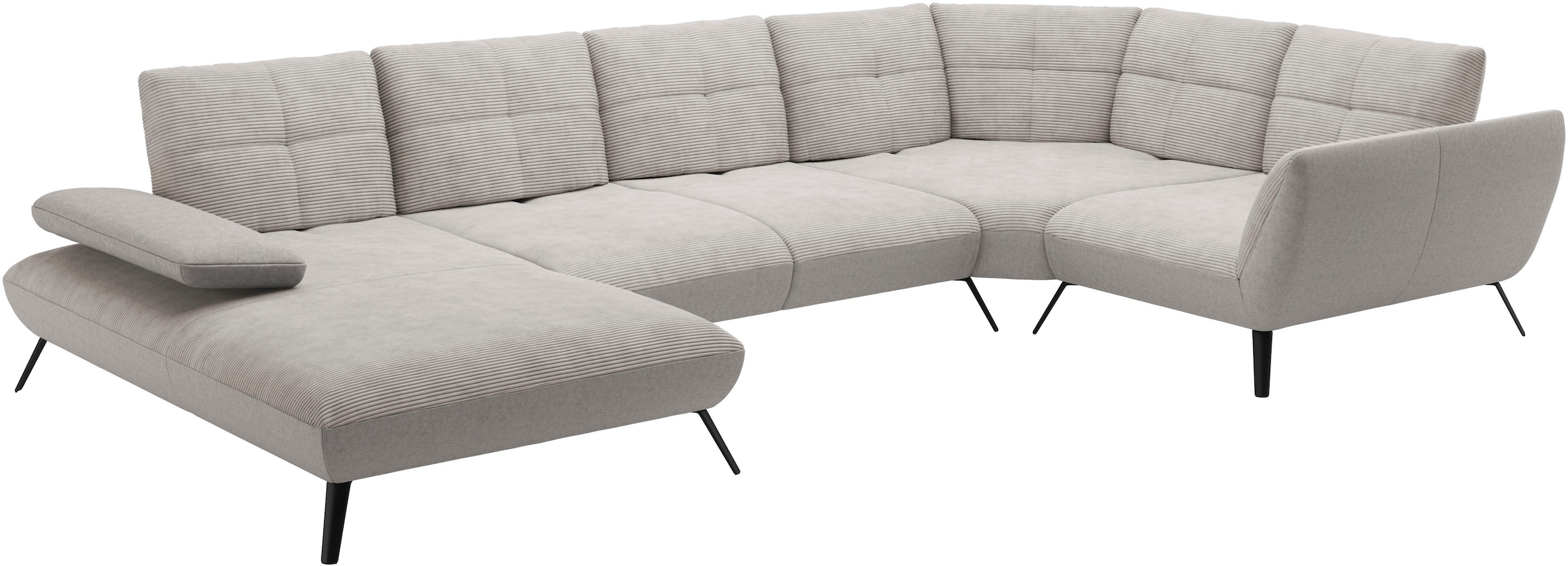 Places of Style Wohnlandschaft »Mikado U-Form«, inkl. Sitztiefenverstellung und Armteilverstellung