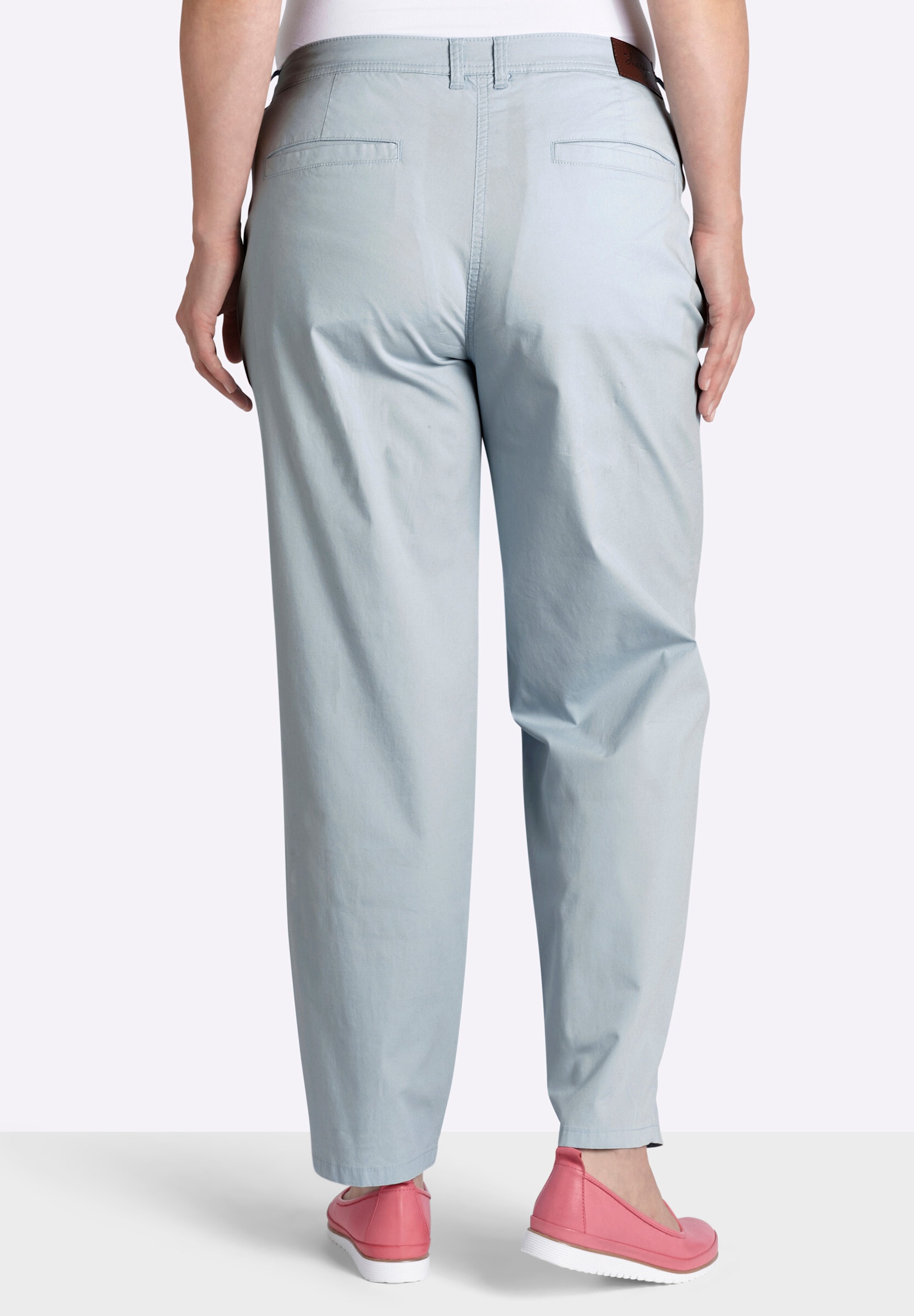 Sheego Chinohose »Chinohose Chinohose mit Blütenprints an den Taschen«