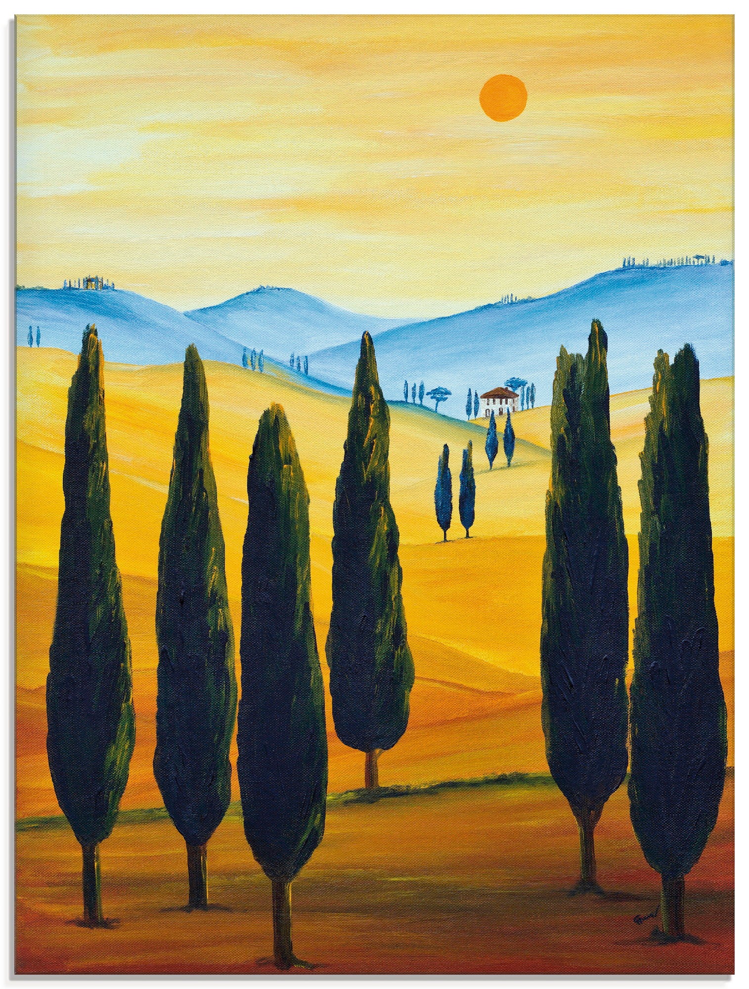 Artland Glasbild »Sehnsucht nach der Toskana«, Europa, (1 St.)