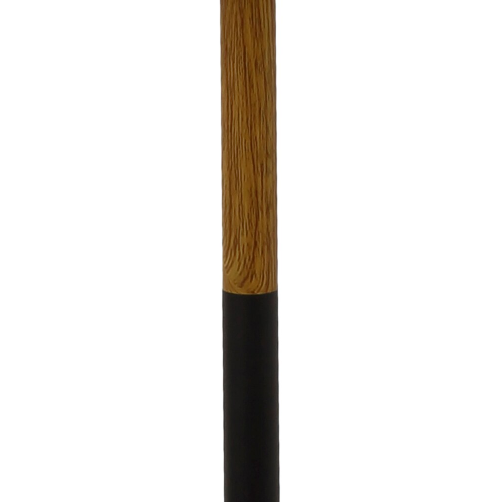 Home affaire Tischleuchte »San Marina«, E27, 1 St., Tischlampe mit zweifarbigem Fuß in schwarz / holzfarben und Leinenschirm / Stoff - Schirm beige Ø 25 cm, Höhe 40 cm