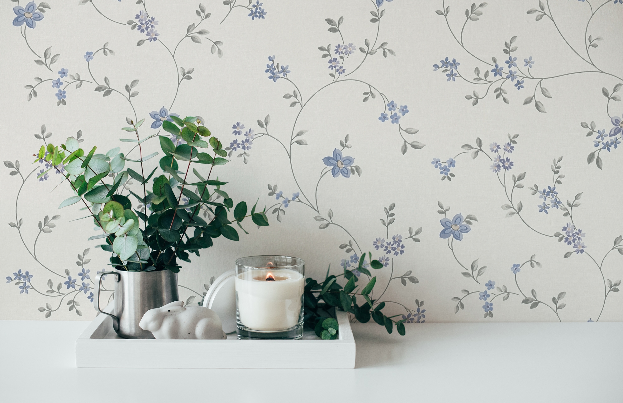A.S. Création Vliestapete »Landhaustapete mit Blümchen« gemustert | matt | neutral leicht strukturiert Tapete Floral Blumenranke Tapeten Wohnzimmer Schlafzimmer Küche Design