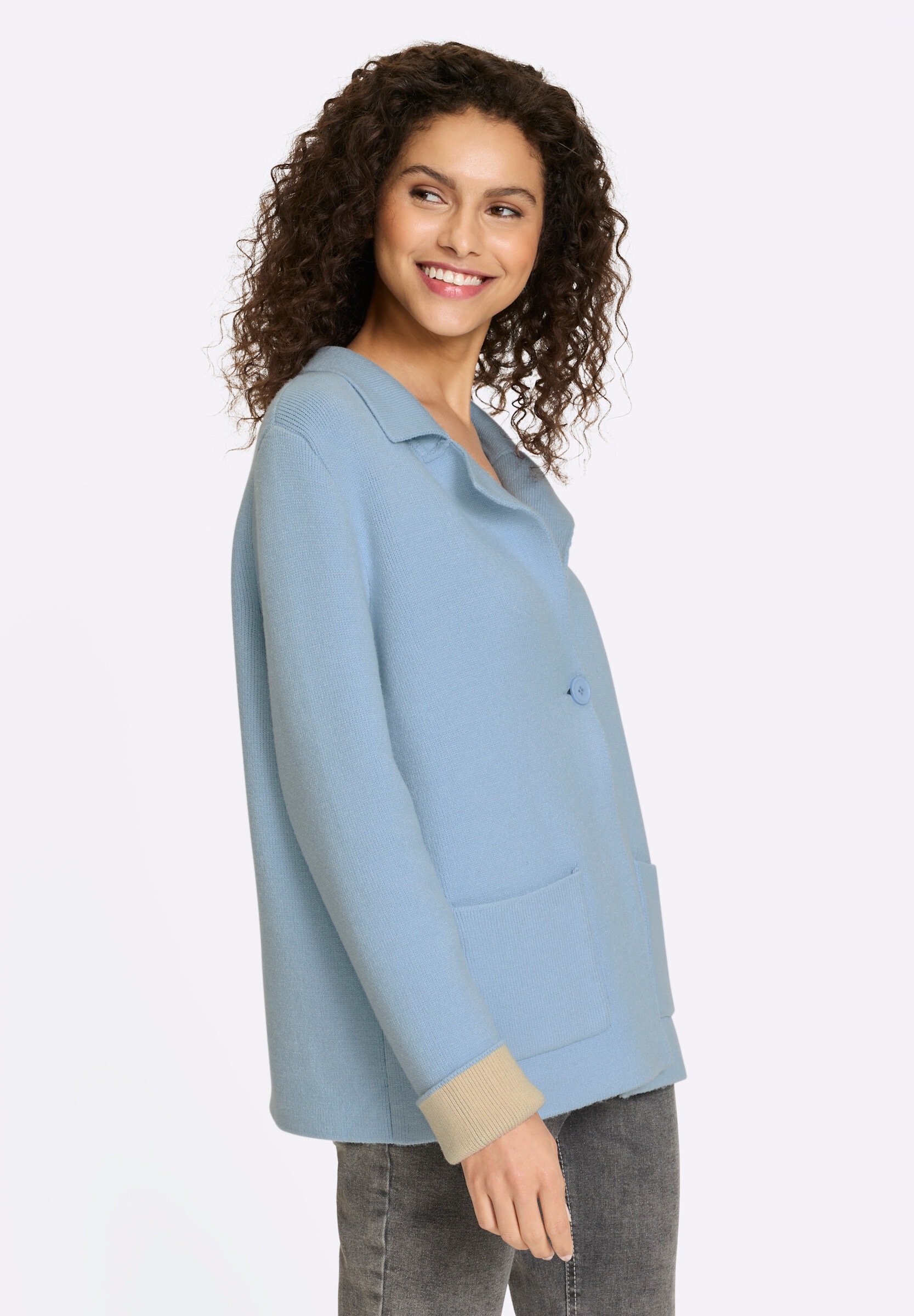 heine Strickjacke »Strickblazer Cardigan in Two-tone-Optik«