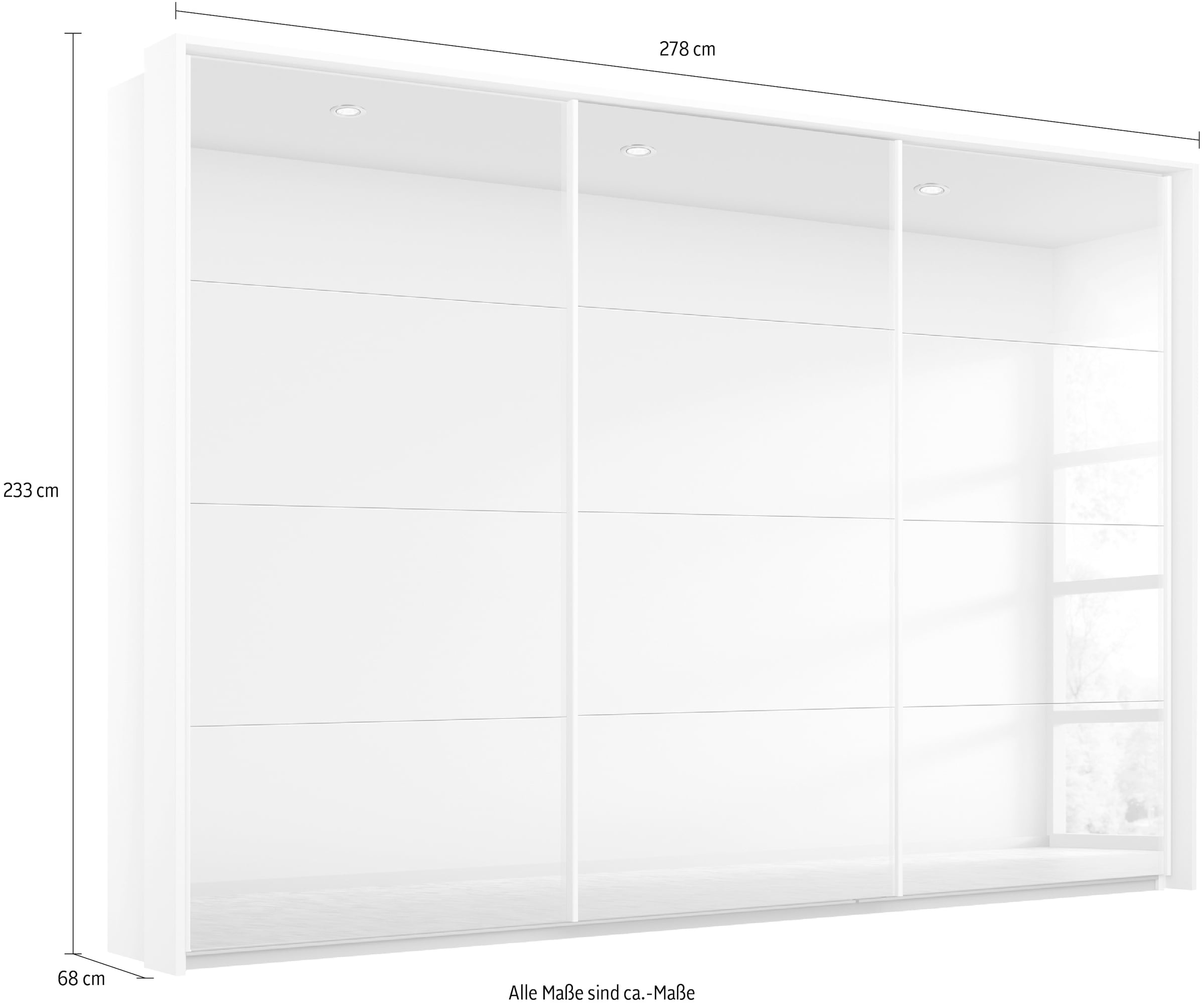 rauch Schwebetürenschrank »Oteli«, mit Spiegelfront und Passepartout optional mit Beleuchtung