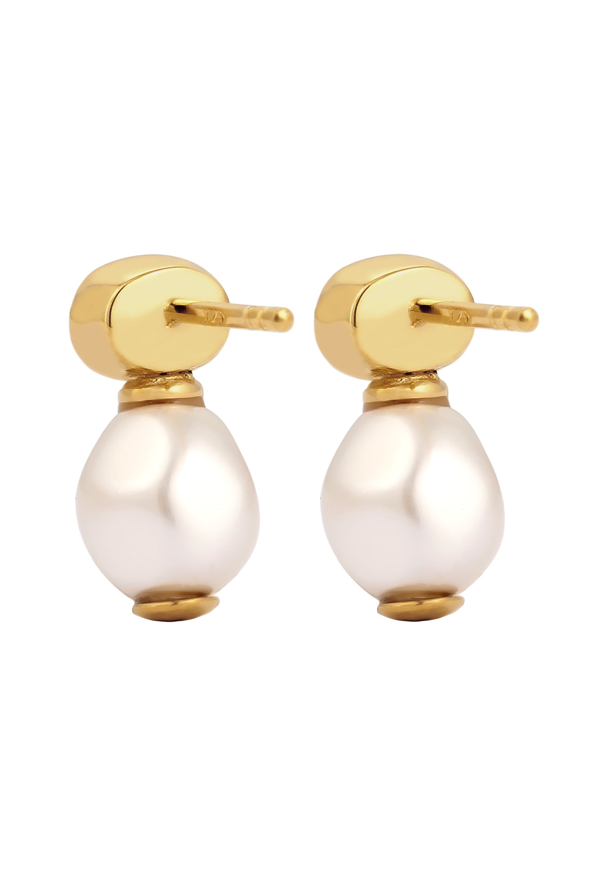 Elli Paar Ohrstecker »Ohrringe Ohrstecker Glas Kristalle Synthetische Perle Weiß 925 Sterling Silber vergoldet«