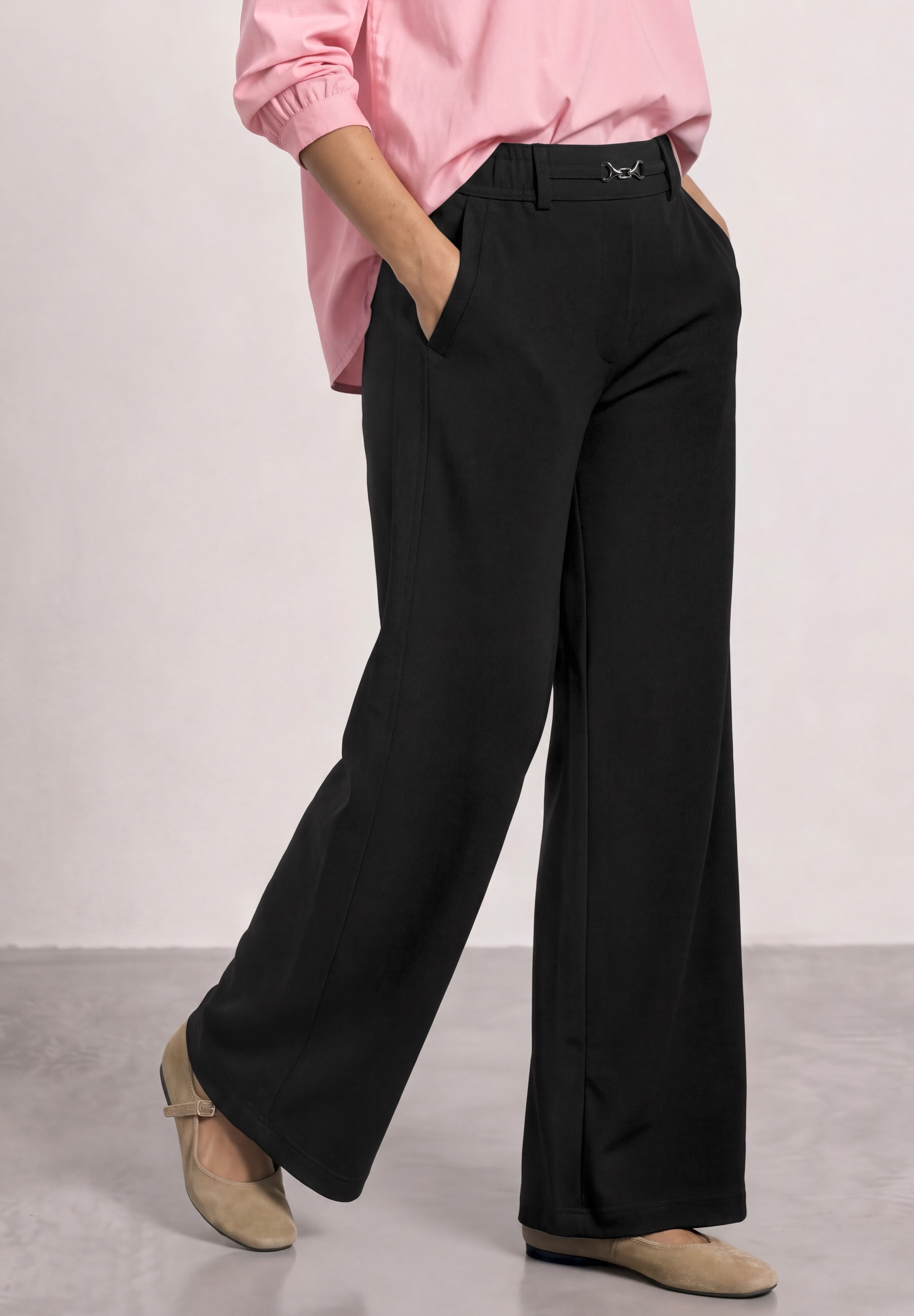 STREET ONE Stoffhose »Style Amalie«  mit Gummizug und Schnalle / Stretch
