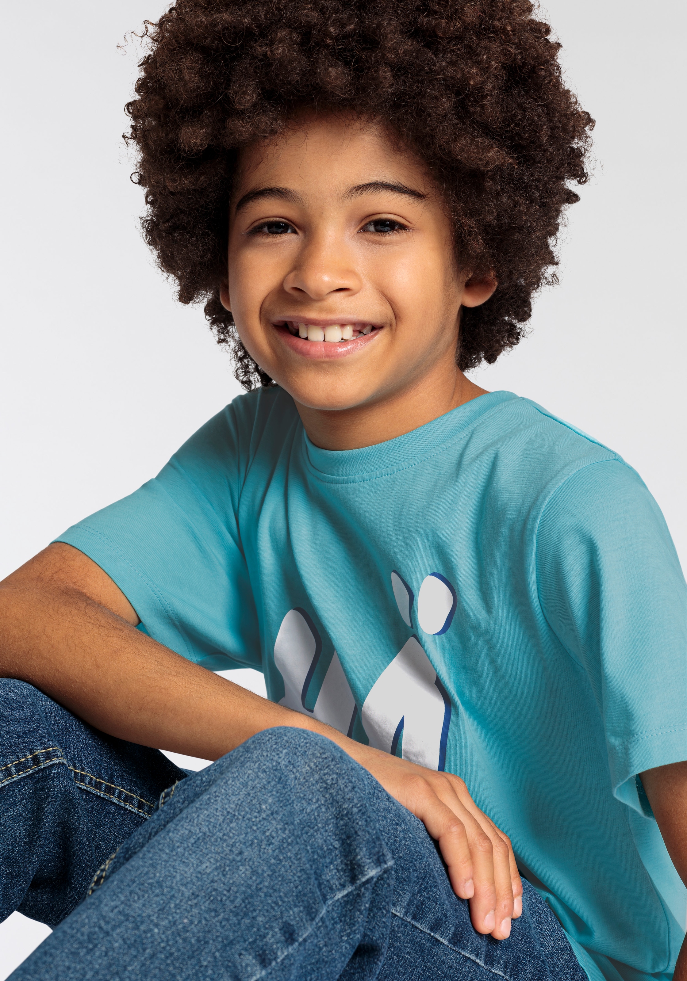 KIDSWORLD T-Shirt »FRAGEWORT MIT 2 BUCHSTABEN«, Kurzarm, Basic Passform, mit Statements/Sprüchen