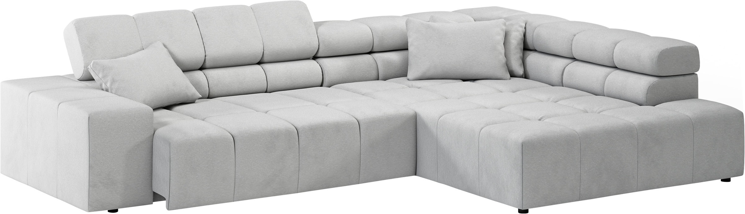 INOSIGN Ecksofa »Ancona incl. Kopfteilverstellung, Breite 319cm, L-Form«, wahlweise motorische Sitztiefenverstellung, auch in Cord + Easy Care